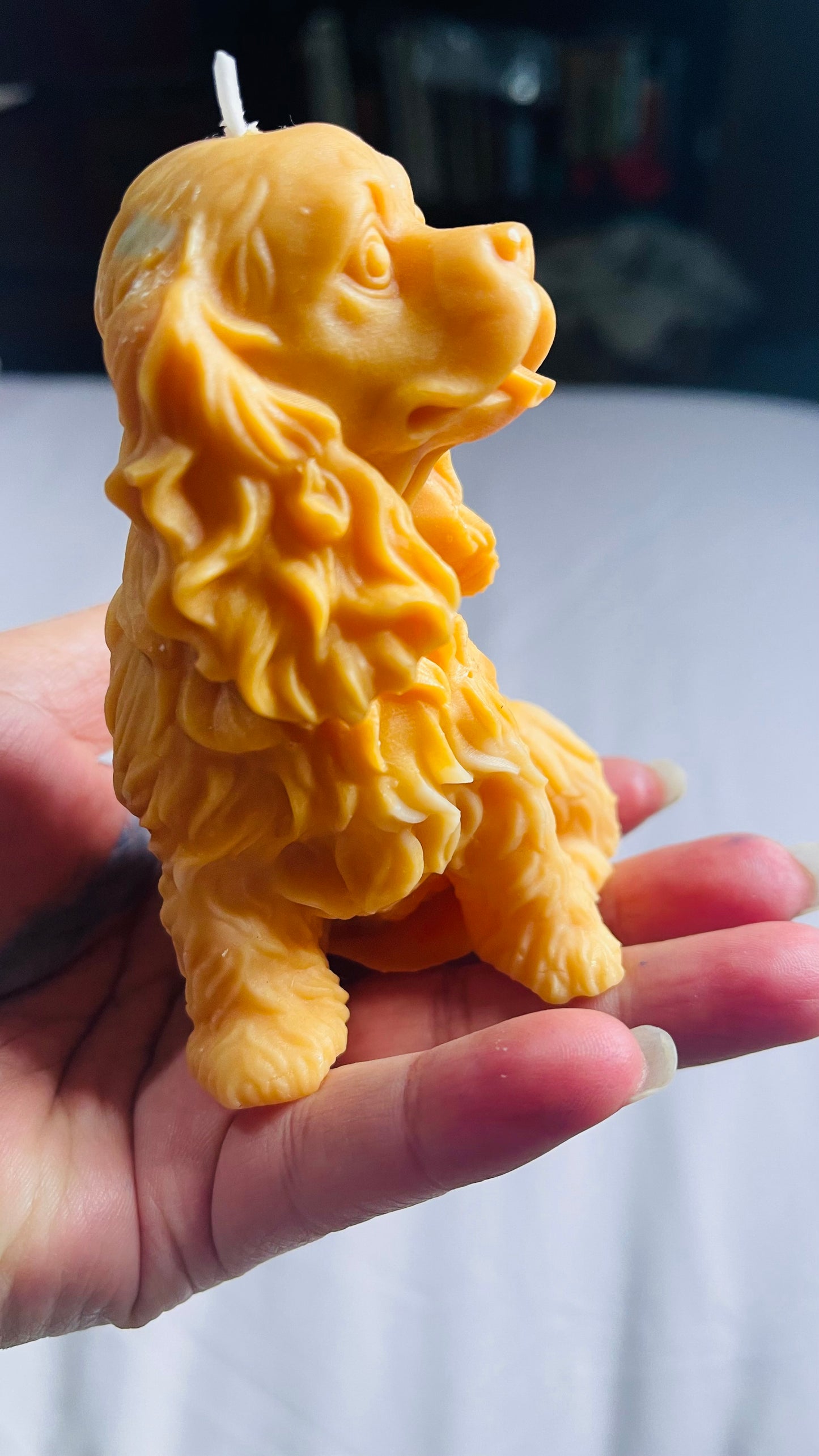 Handmade Beeswax Dog-Shaped Candle