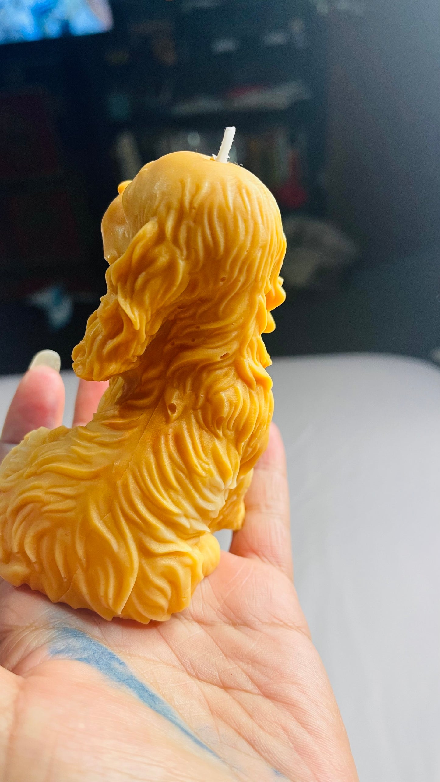 Handmade Beeswax Dog-Shaped Candle