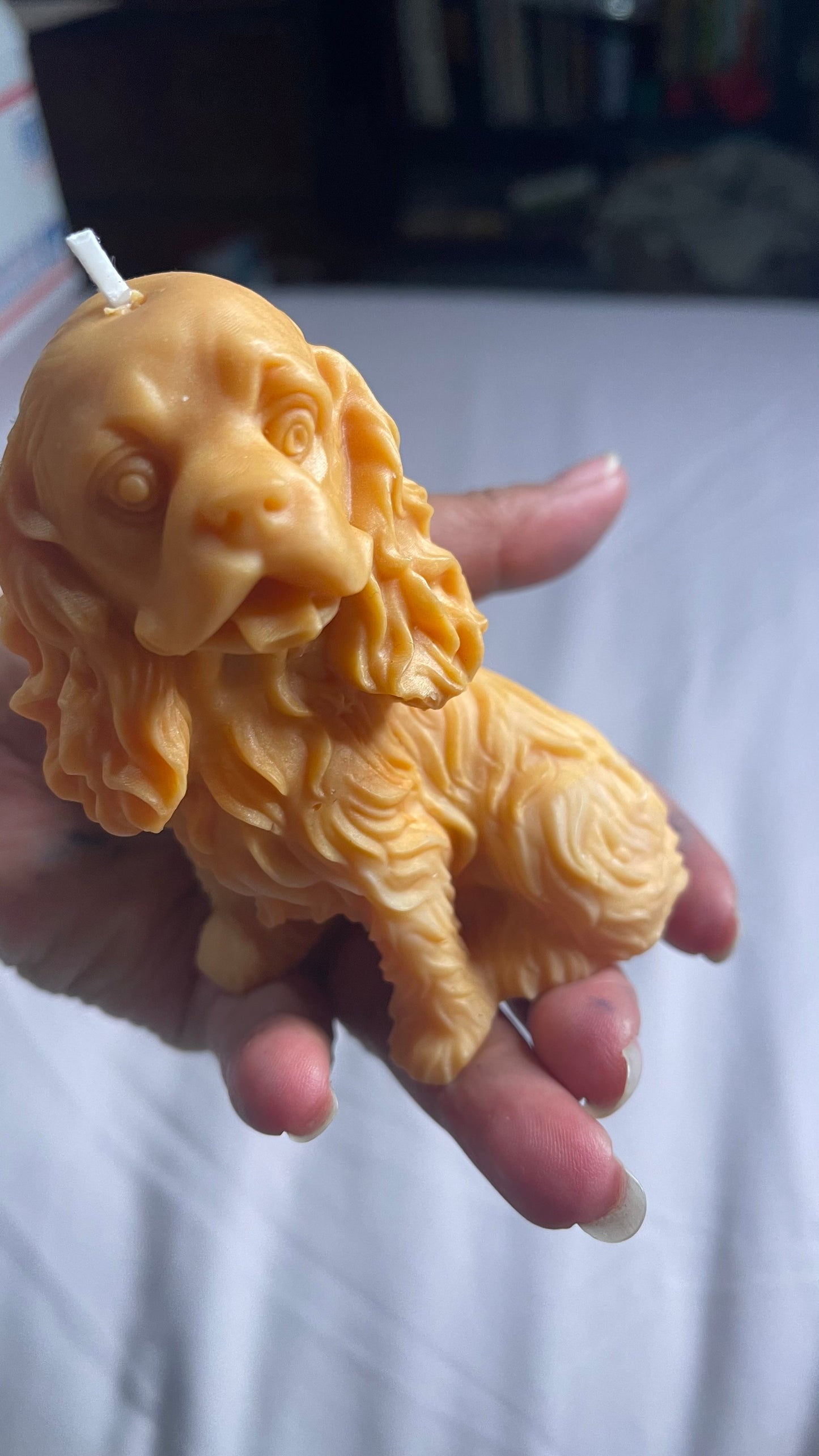 Handmade Beeswax Dog-Shaped Candle