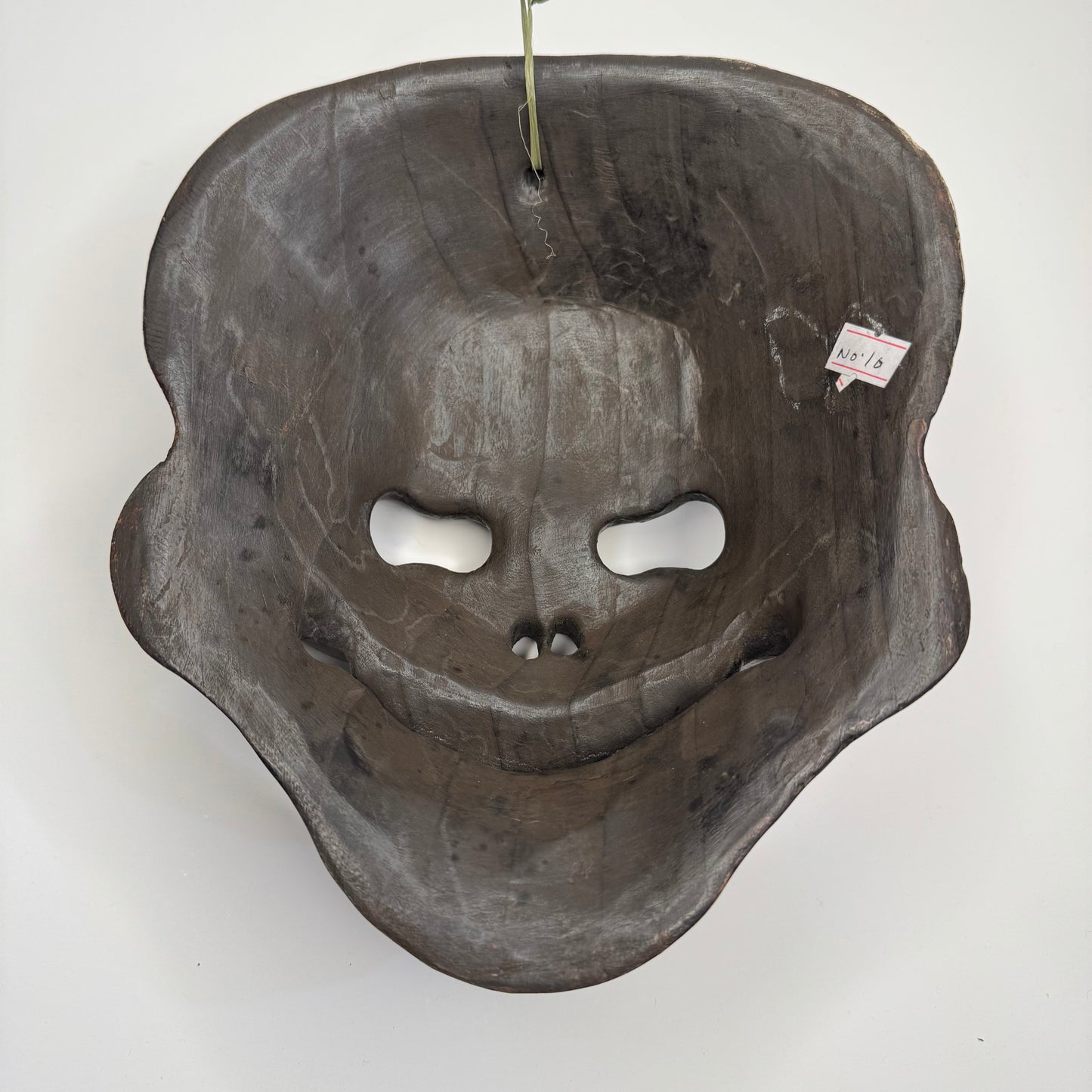 Hand-Carved Wooden Mask with Distinctive Grinning Design – Unique Artisan Craft