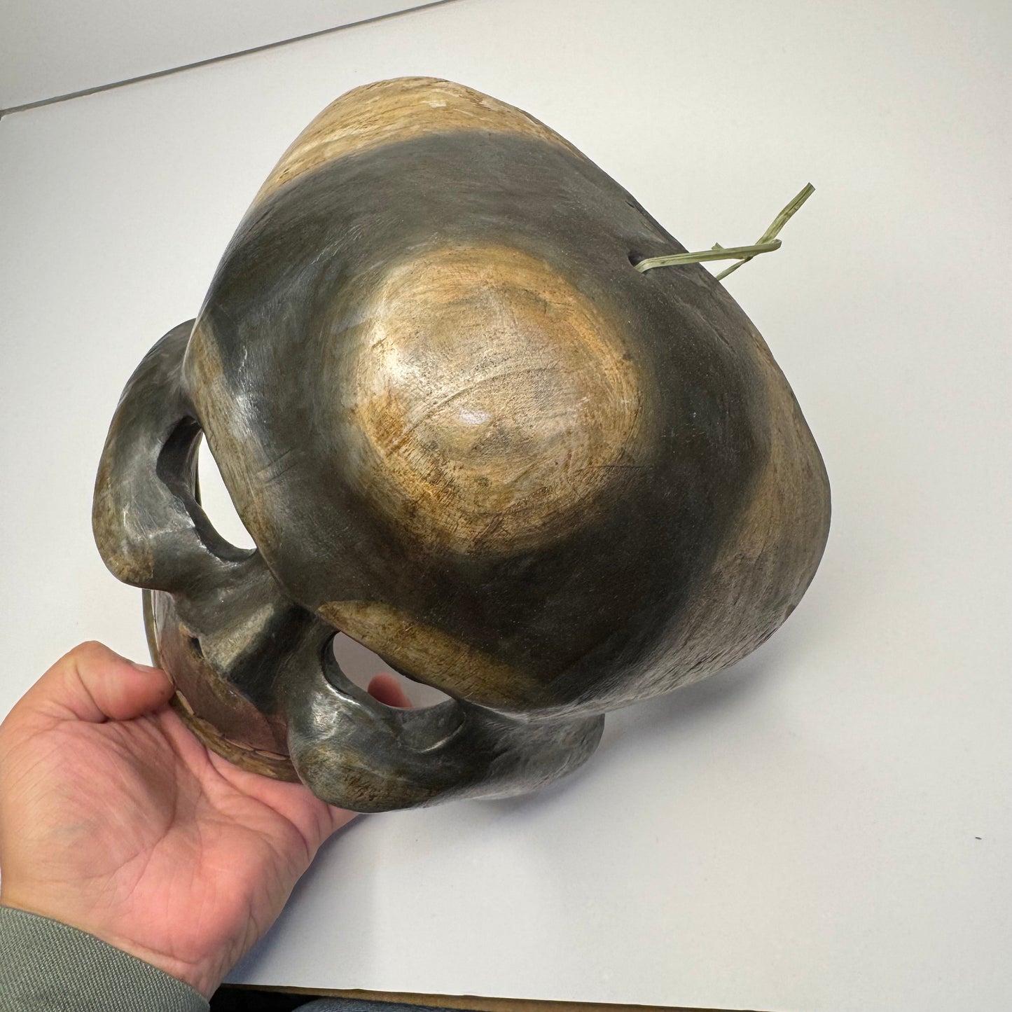 Hand-Carved Wooden Mask with Distinctive Grinning Design – Unique Artisan Craft
