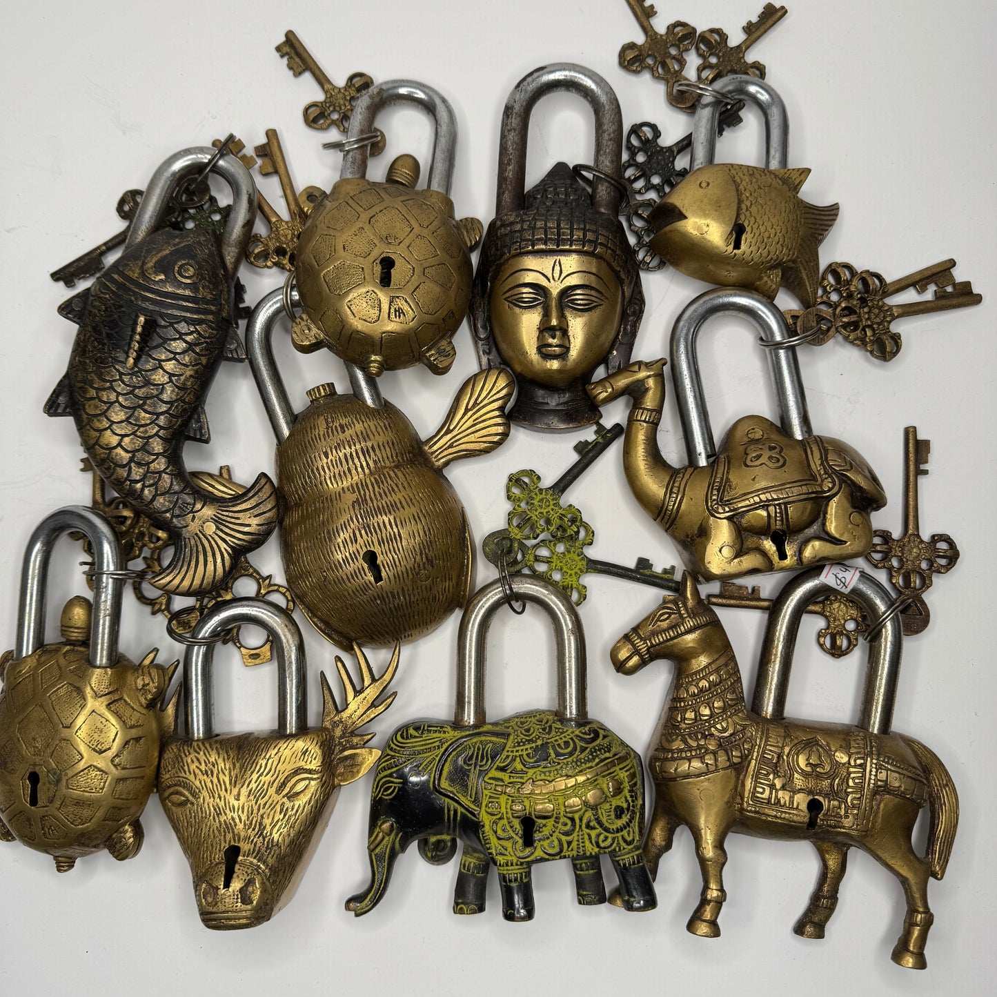 Antique handmade Brass Horse Padlock – Unique Vintage-Inspired Design