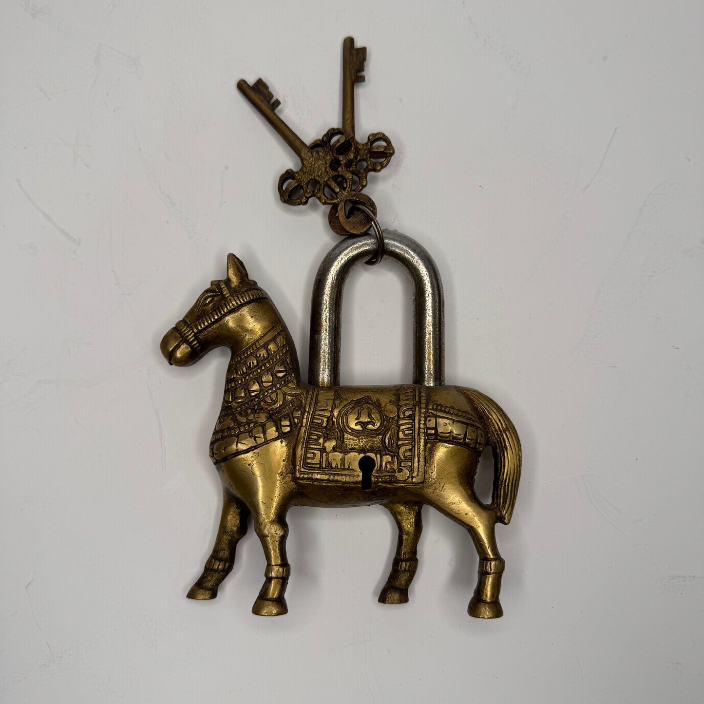 Antique handmade Brass Horse Padlock – Unique Vintage-Inspired Design