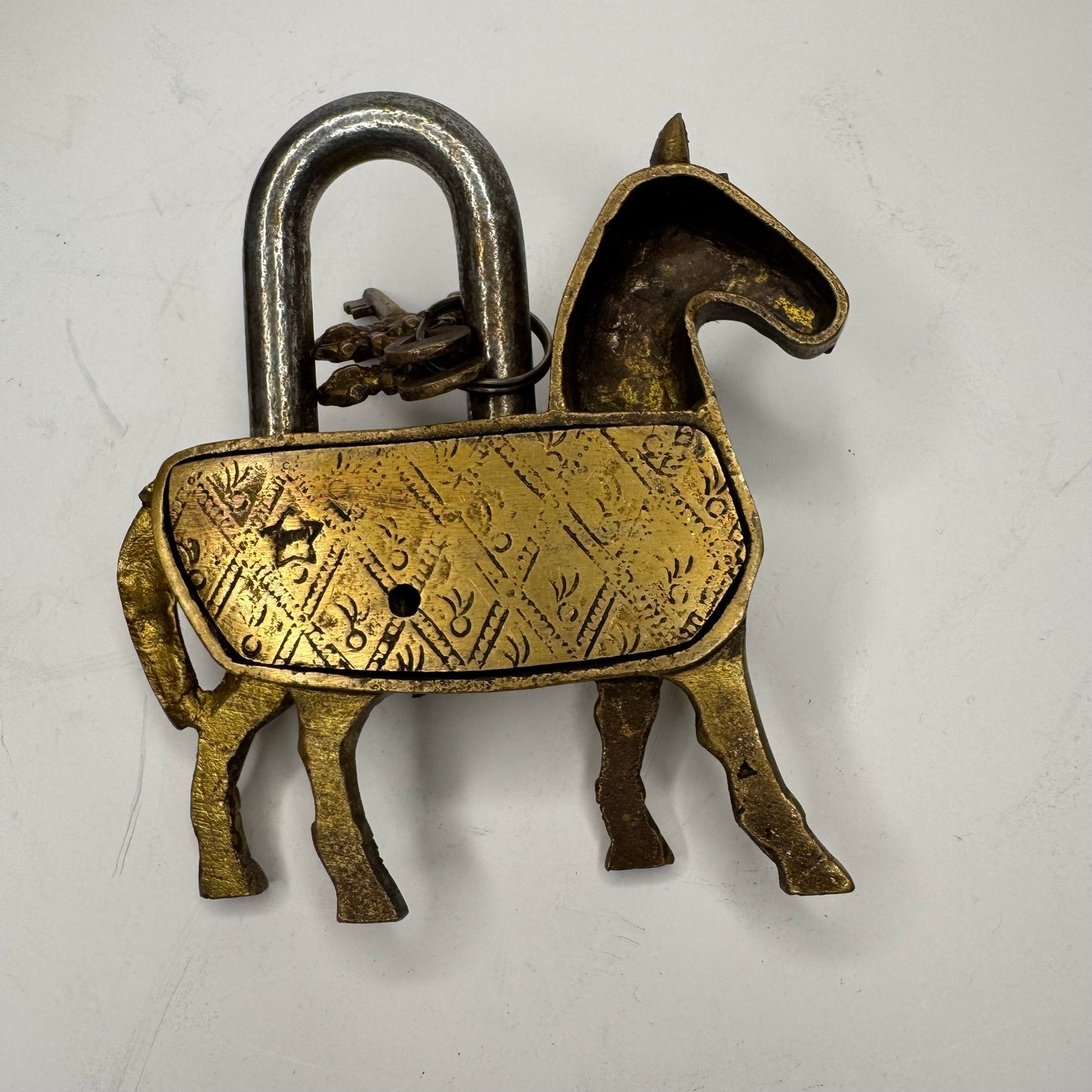 Antique handmade Brass Horse Padlock – Unique Vintage-Inspired Design