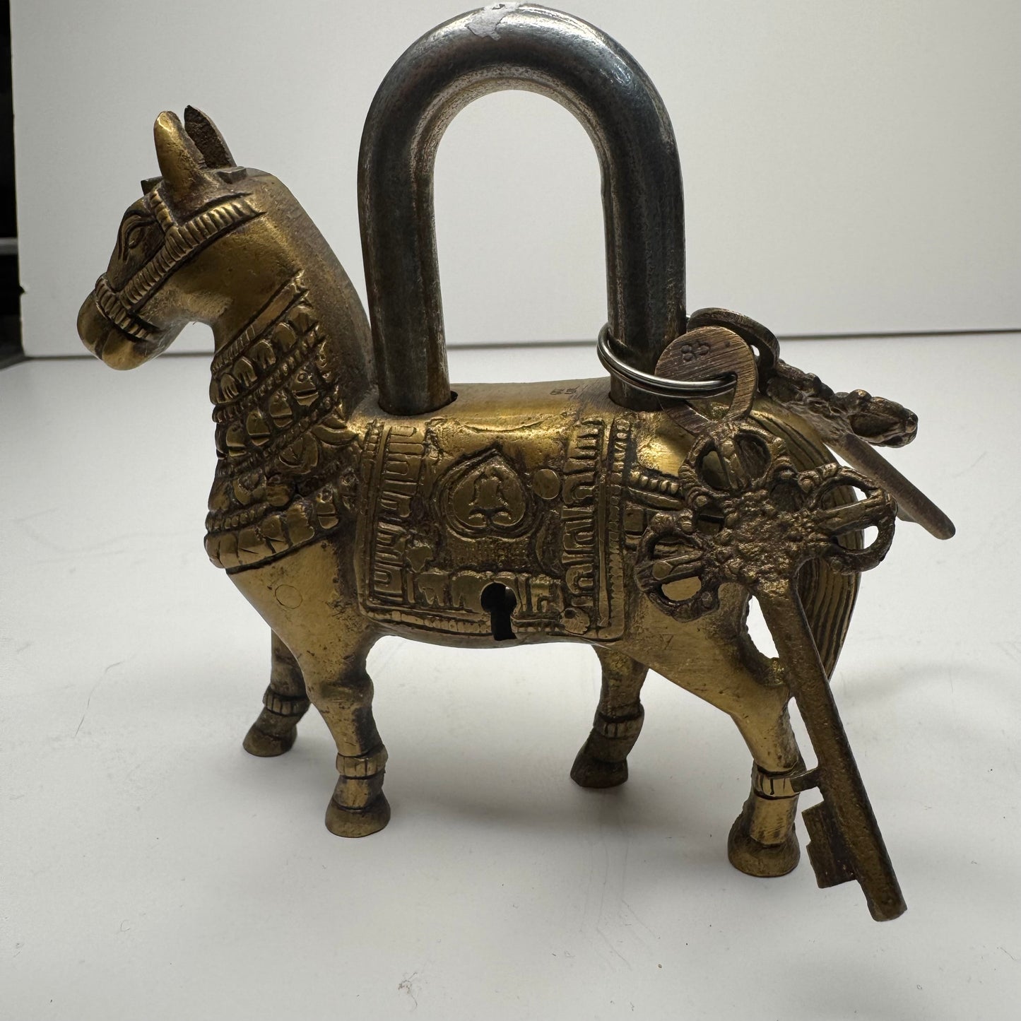 Antique handmade Brass Horse Padlock – Unique Vintage-Inspired Design