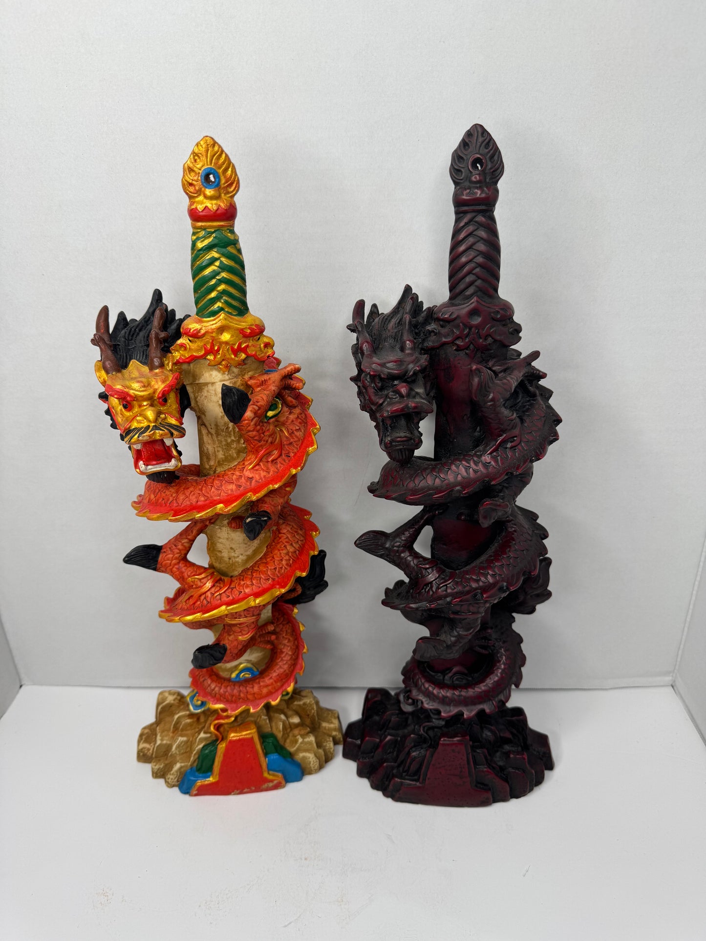 Decorative Dragon Sword Statues with Intricate Detailing