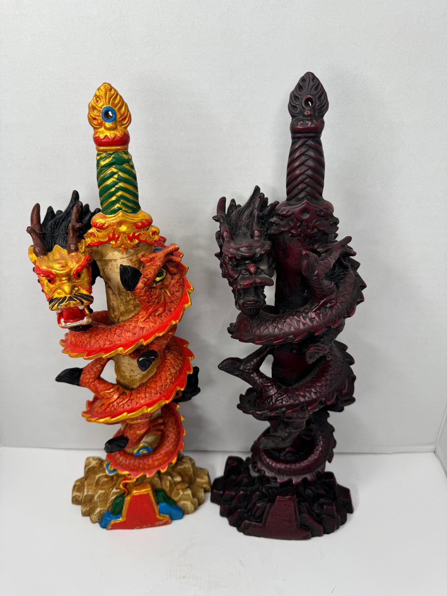 Decorative Dragon Sword Statues with Intricate Detailing
