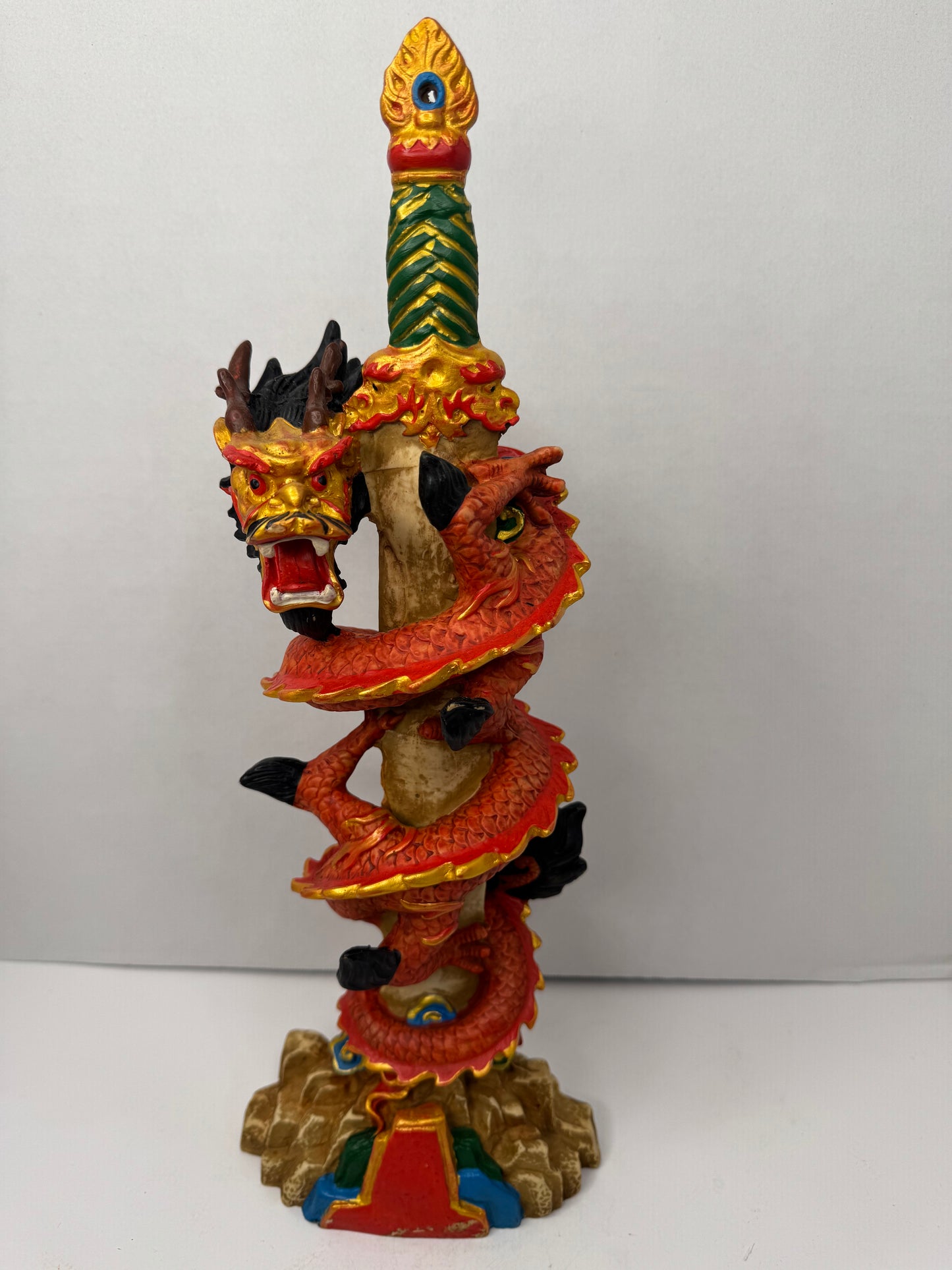 Decorative Dragon Sword Statues with Intricate Detailing