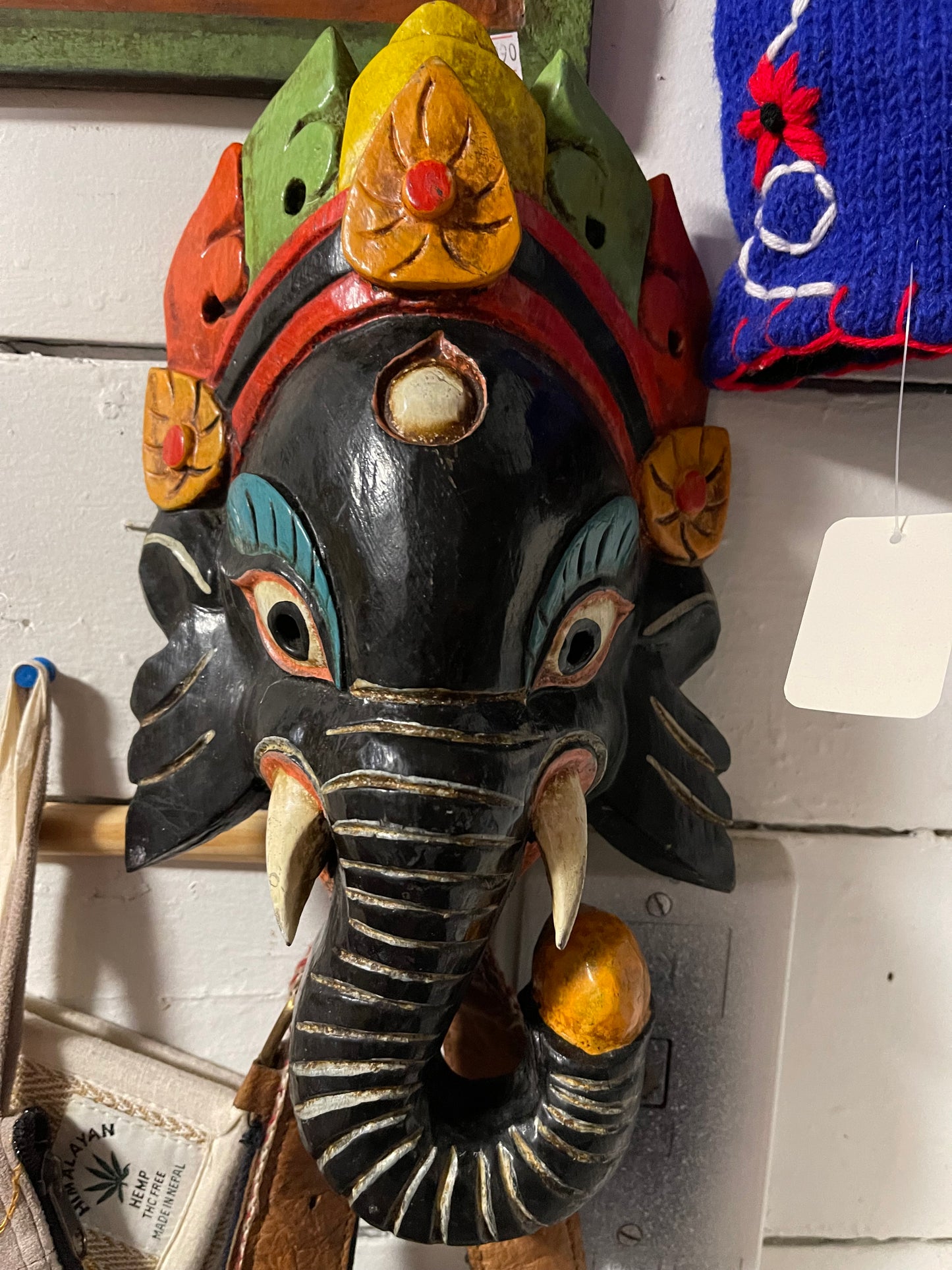wooden handcraft ganesh mask