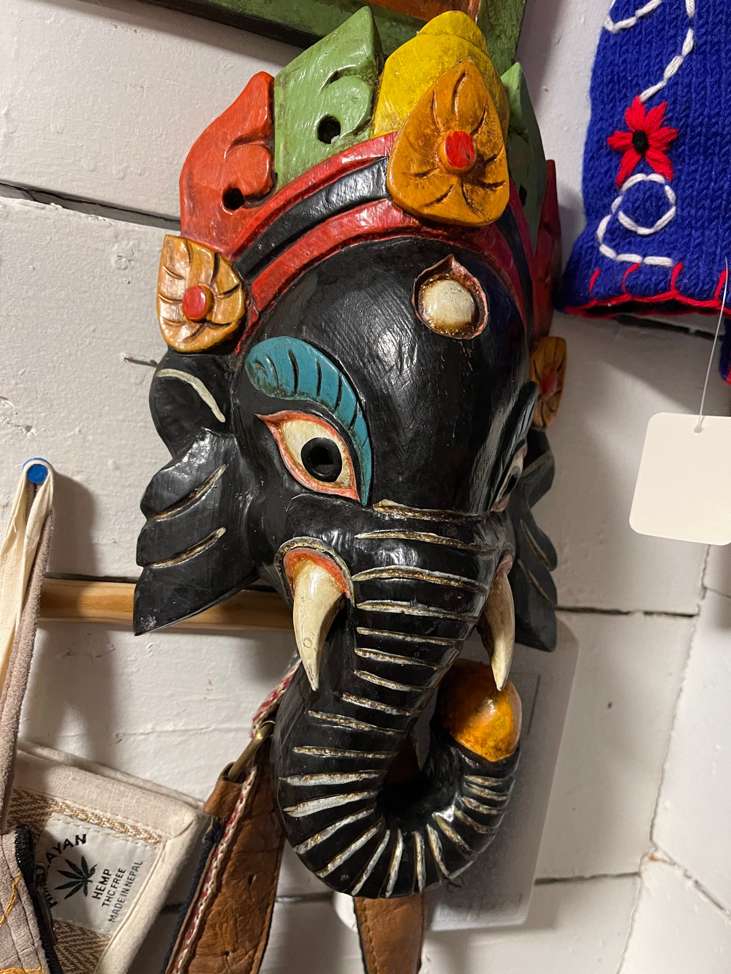 wooden handcraft ganesh mask
