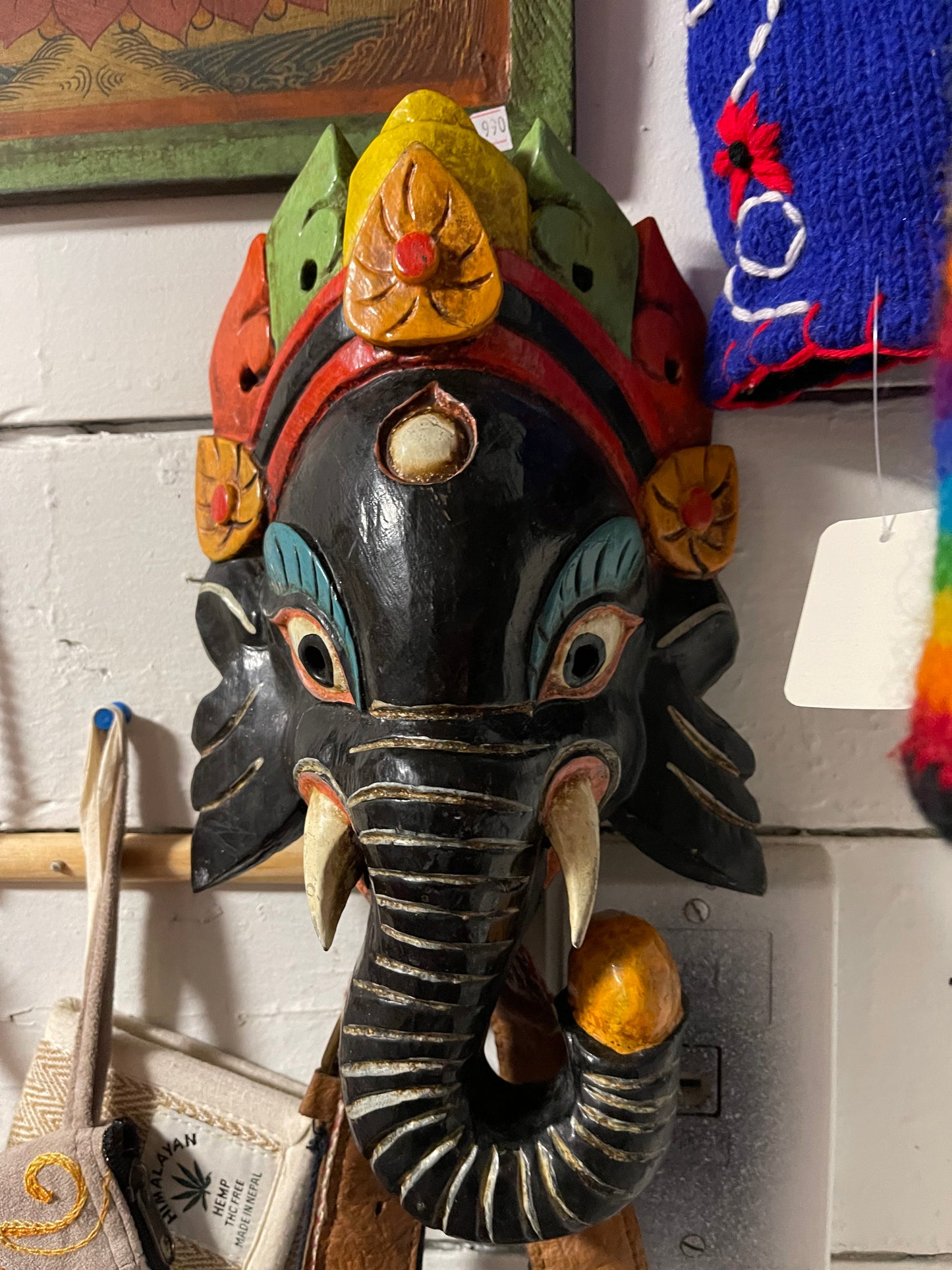 wooden handcraft ganesh mask