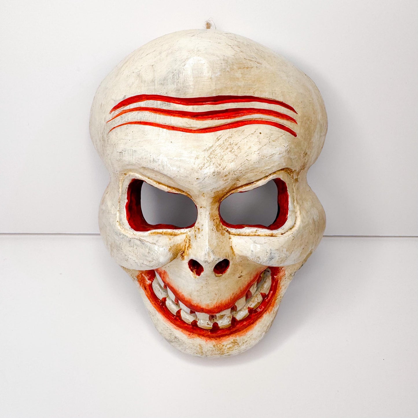 Handcrafted Wooden Skull Mask - Scary, Unique, One-of-a-Kind - Made in Nepal