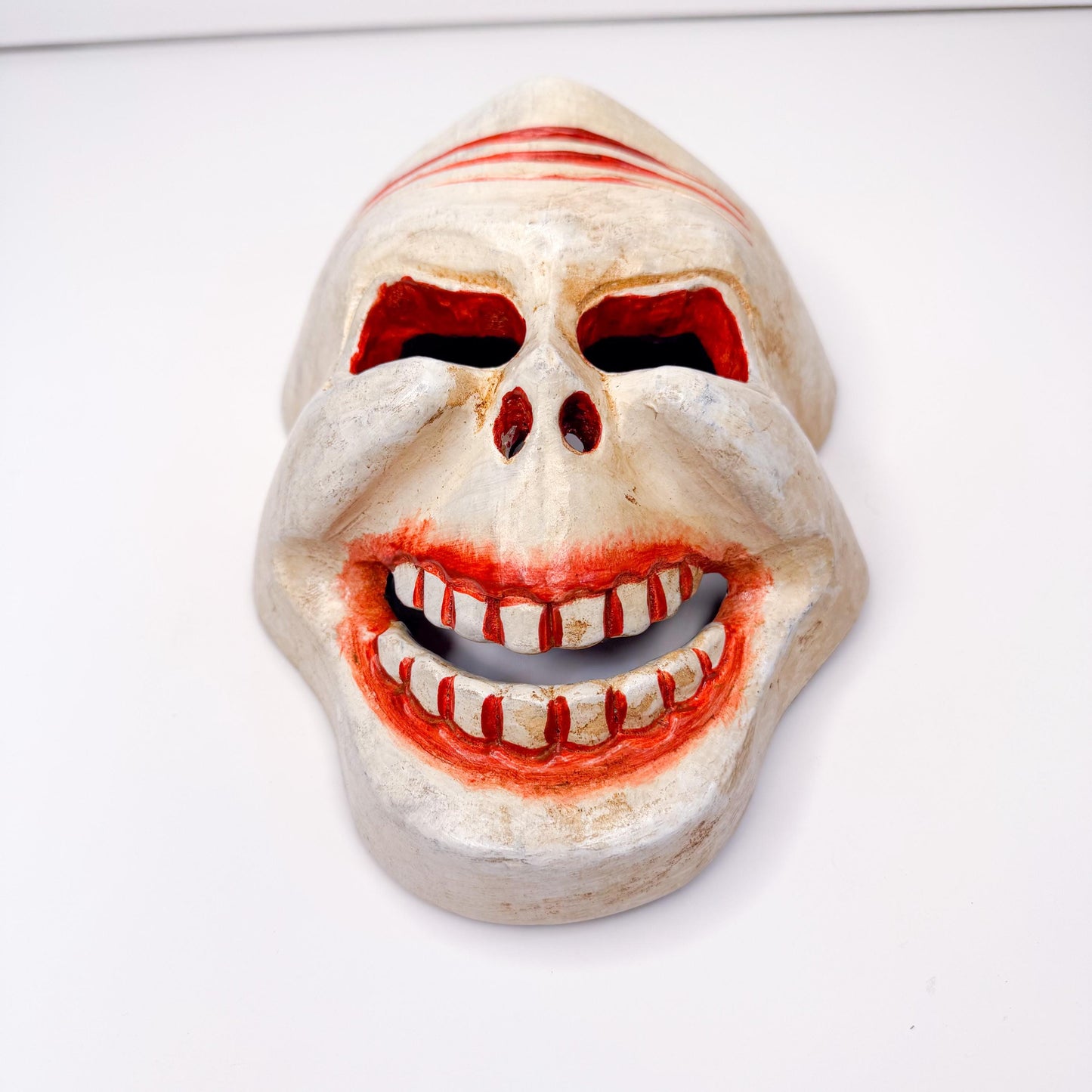 Handcrafted Wooden Skull Mask - Scary, Unique, One-of-a-Kind - Made in Nepal