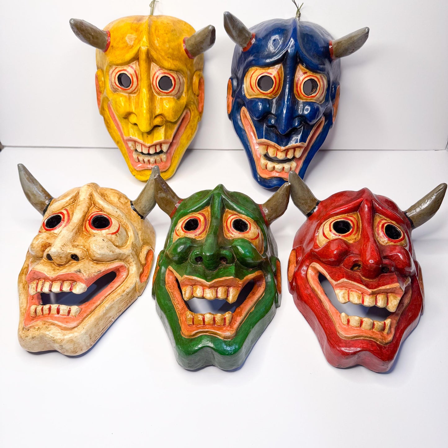 Handcrafted Demon Mask, Dracula Sculpture- Carved Wooden Dracula-Inspired Horned Mask