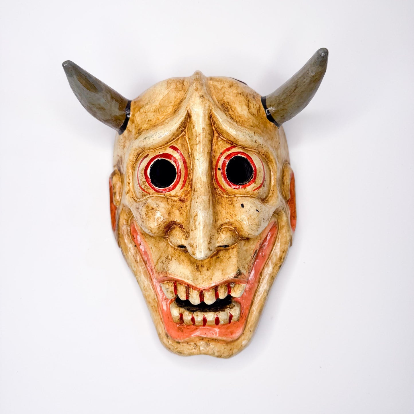 Handcrafted Demon Mask, Dracula Sculpture- Carved Wooden Dracula-Inspired Horned Mask