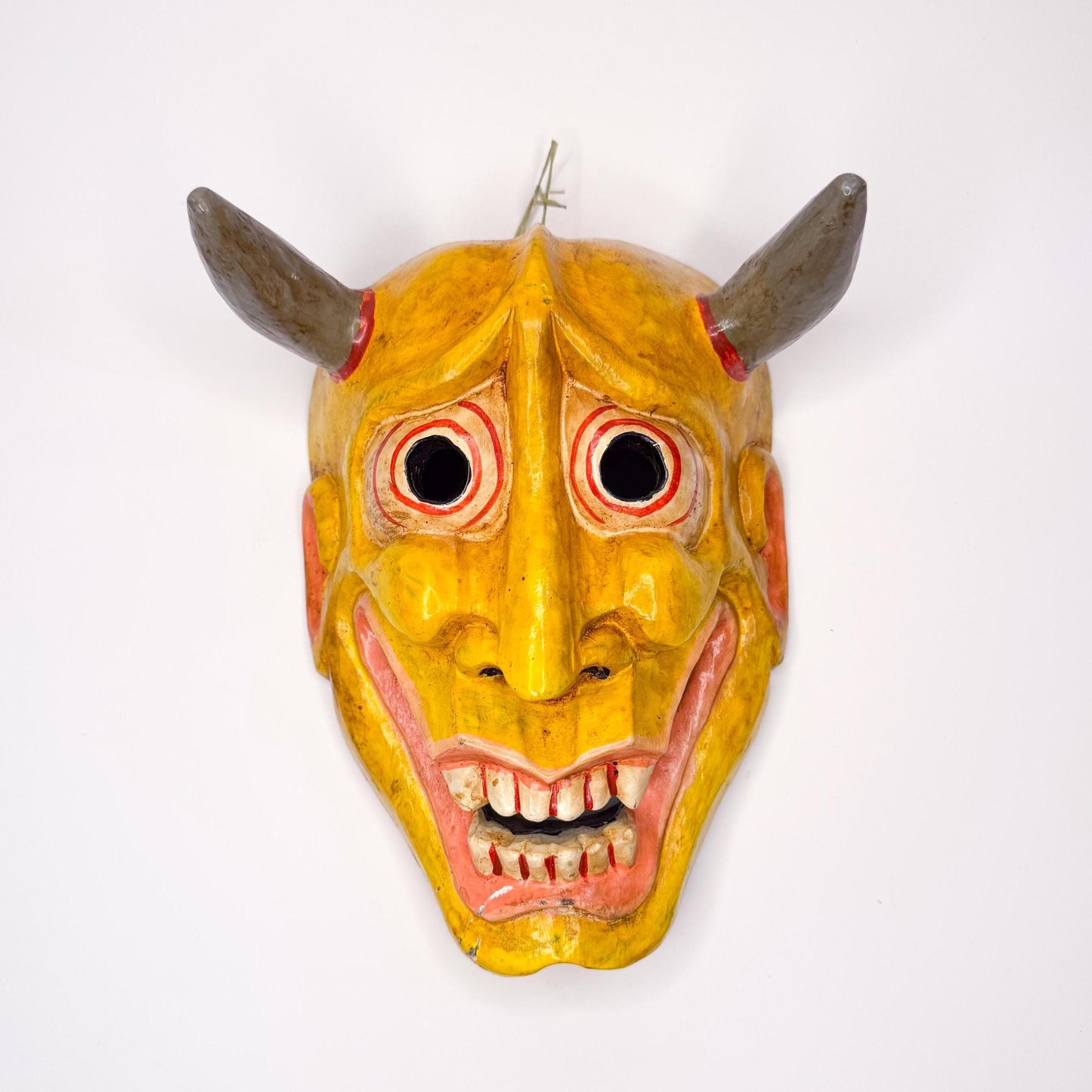 Handcrafted Demon Mask, Dracula Sculpture- Carved Wooden Dracula-Inspired Horned Mask