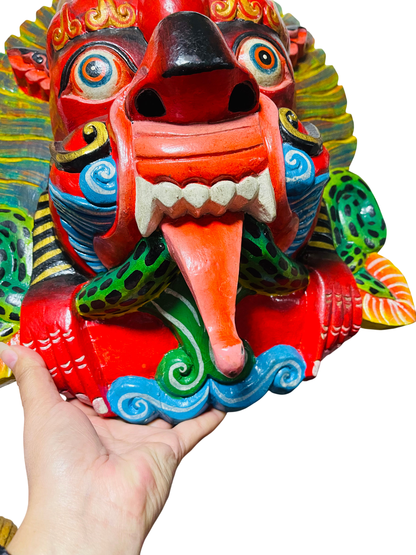 Authentic Handmade Bhairab Wooden Mask – Traditional Craftsmanship from Nepal