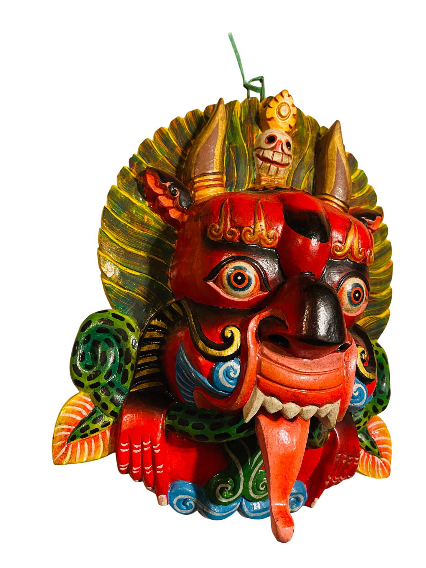 Authentic Handmade Bhairab Wooden Mask – Traditional Craftsmanship from Nepal