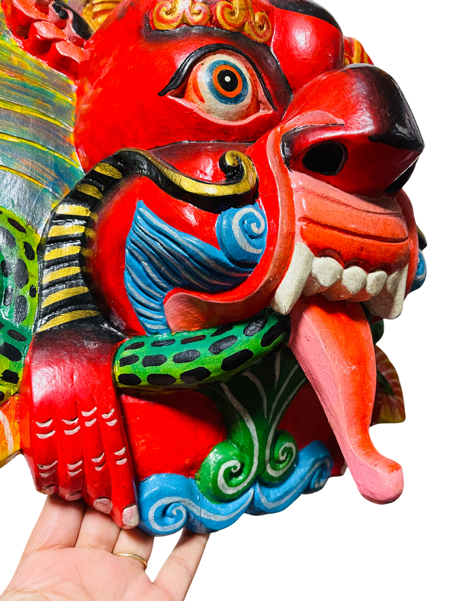 Authentic Handmade Bhairab Wooden Mask – Traditional Craftsmanship from Nepal