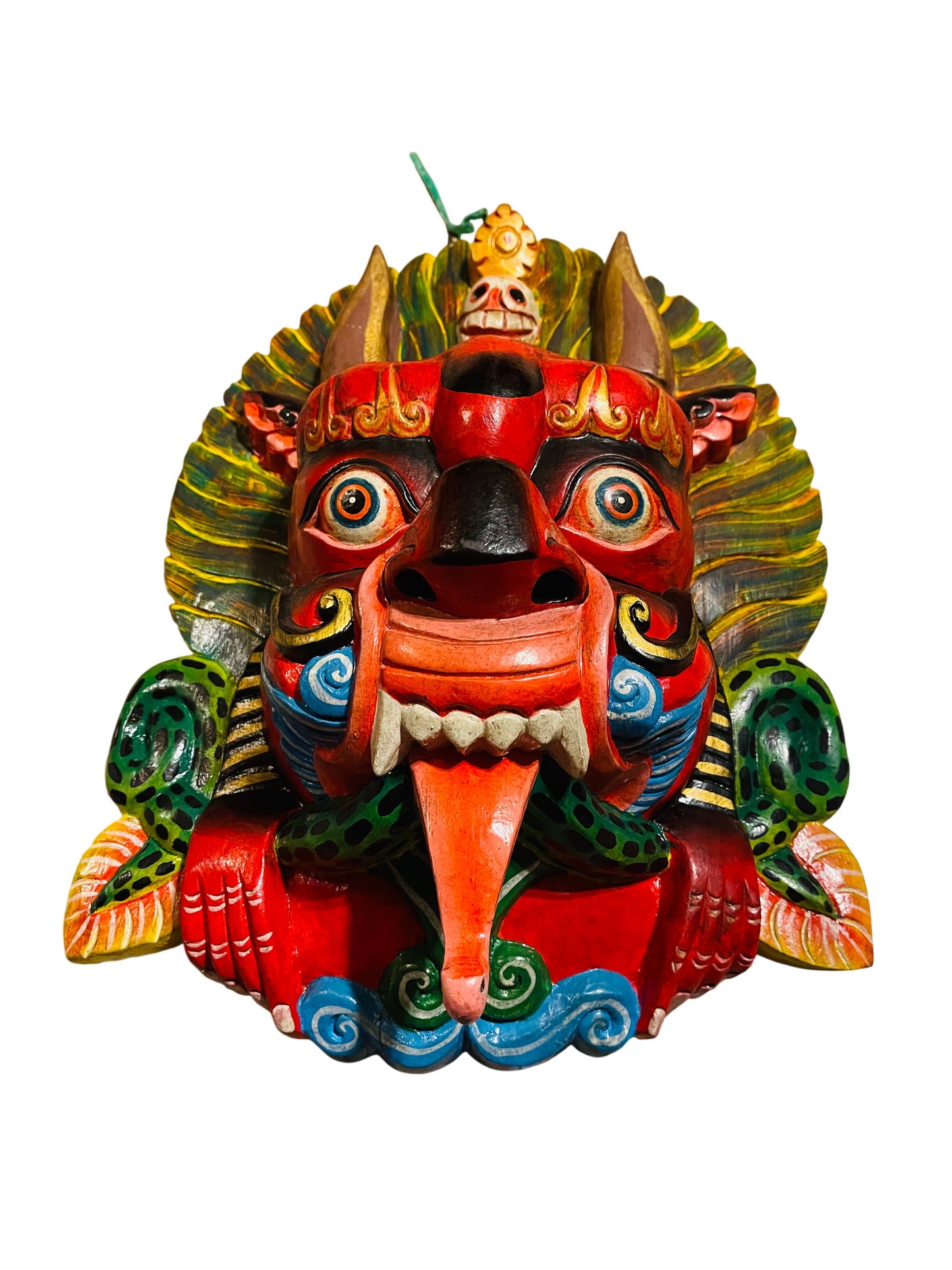 Authentic Handmade Bhairab Wooden Mask – Traditional Craftsmanship from Nepal
