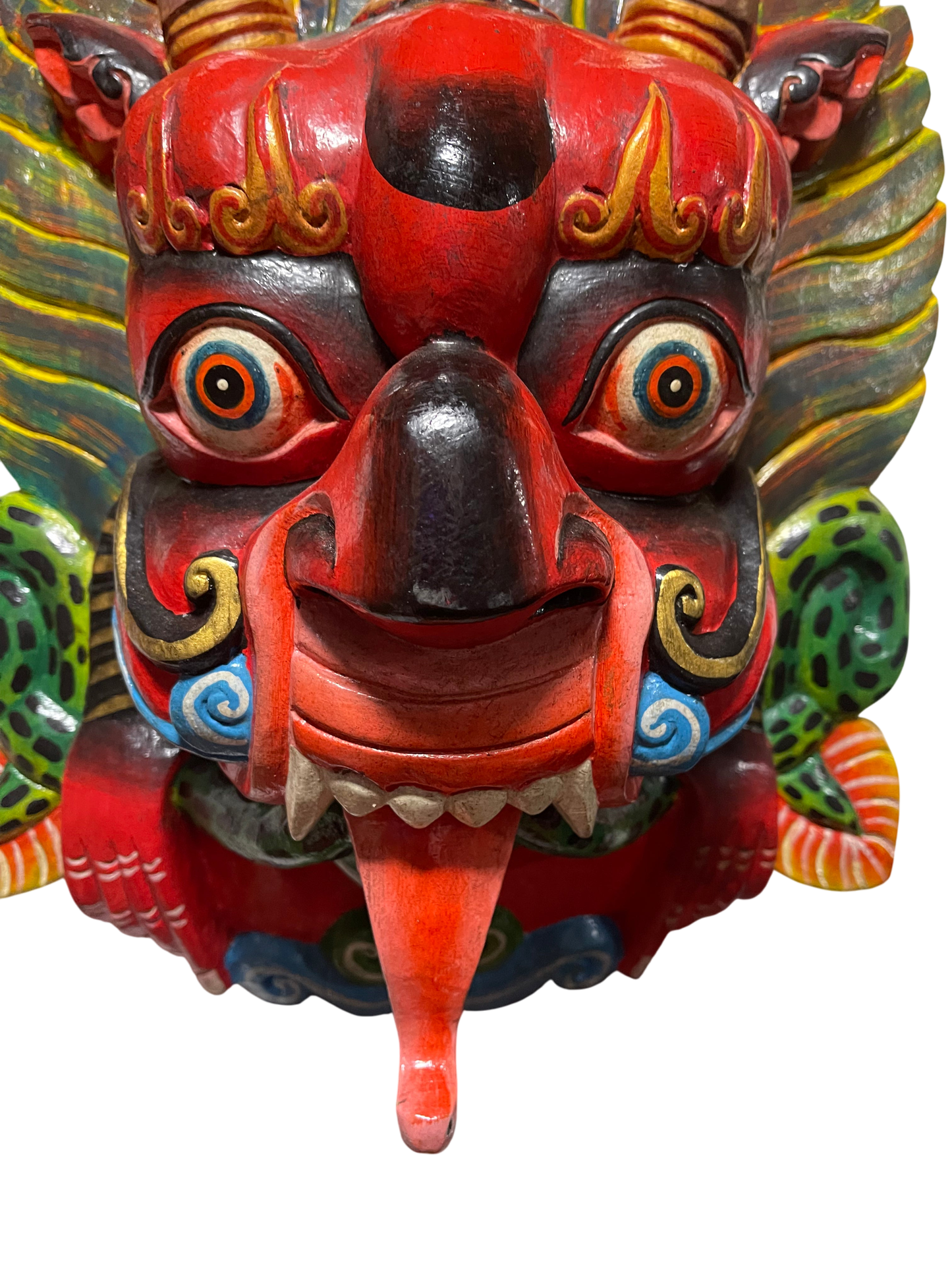 Authentic Handmade Bhairab Wooden Mask – Traditional Craftsmanship from Nepal