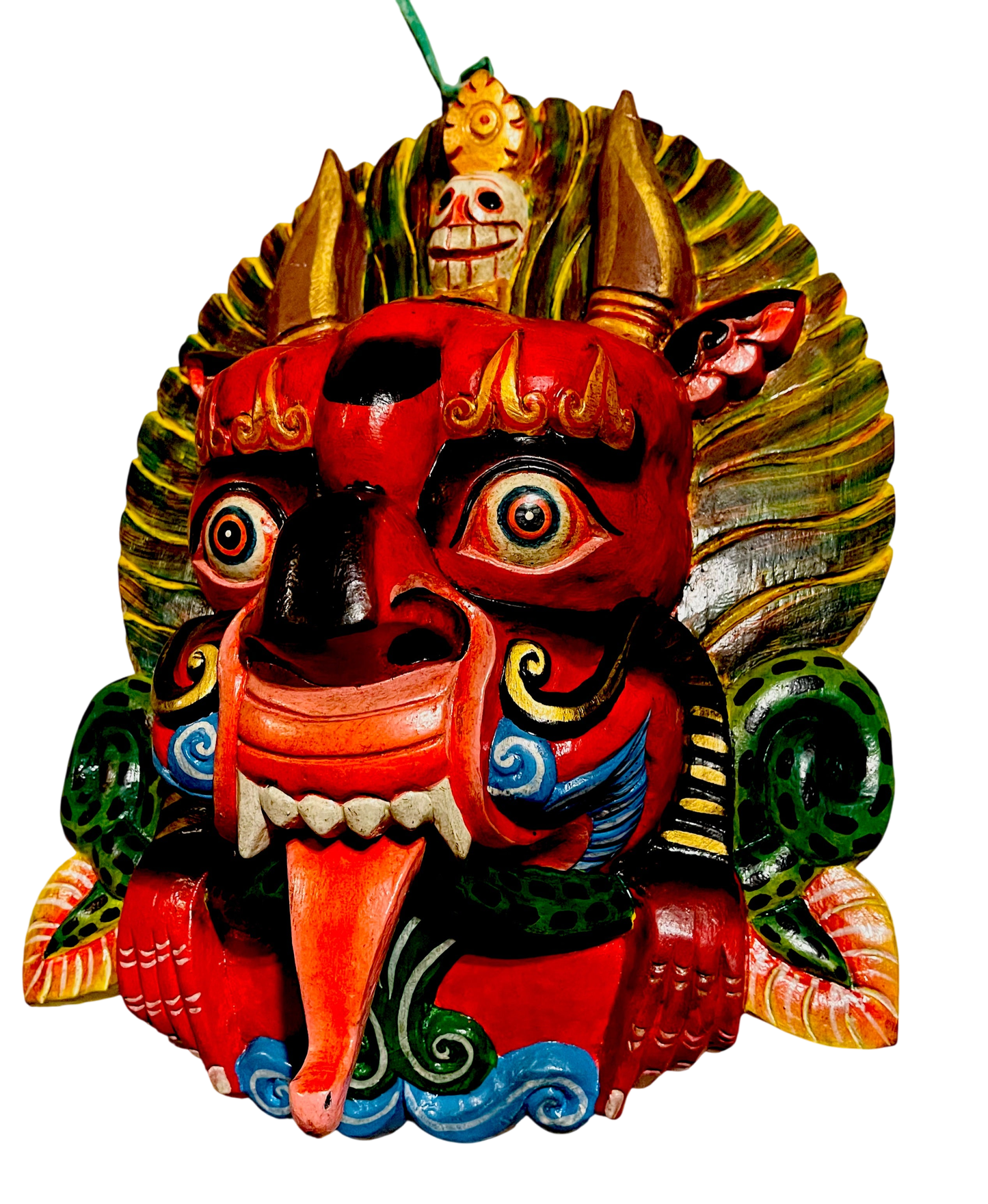 Authentic Handmade Bhairab Wooden Mask – Traditional Craftsmanship from Nepal