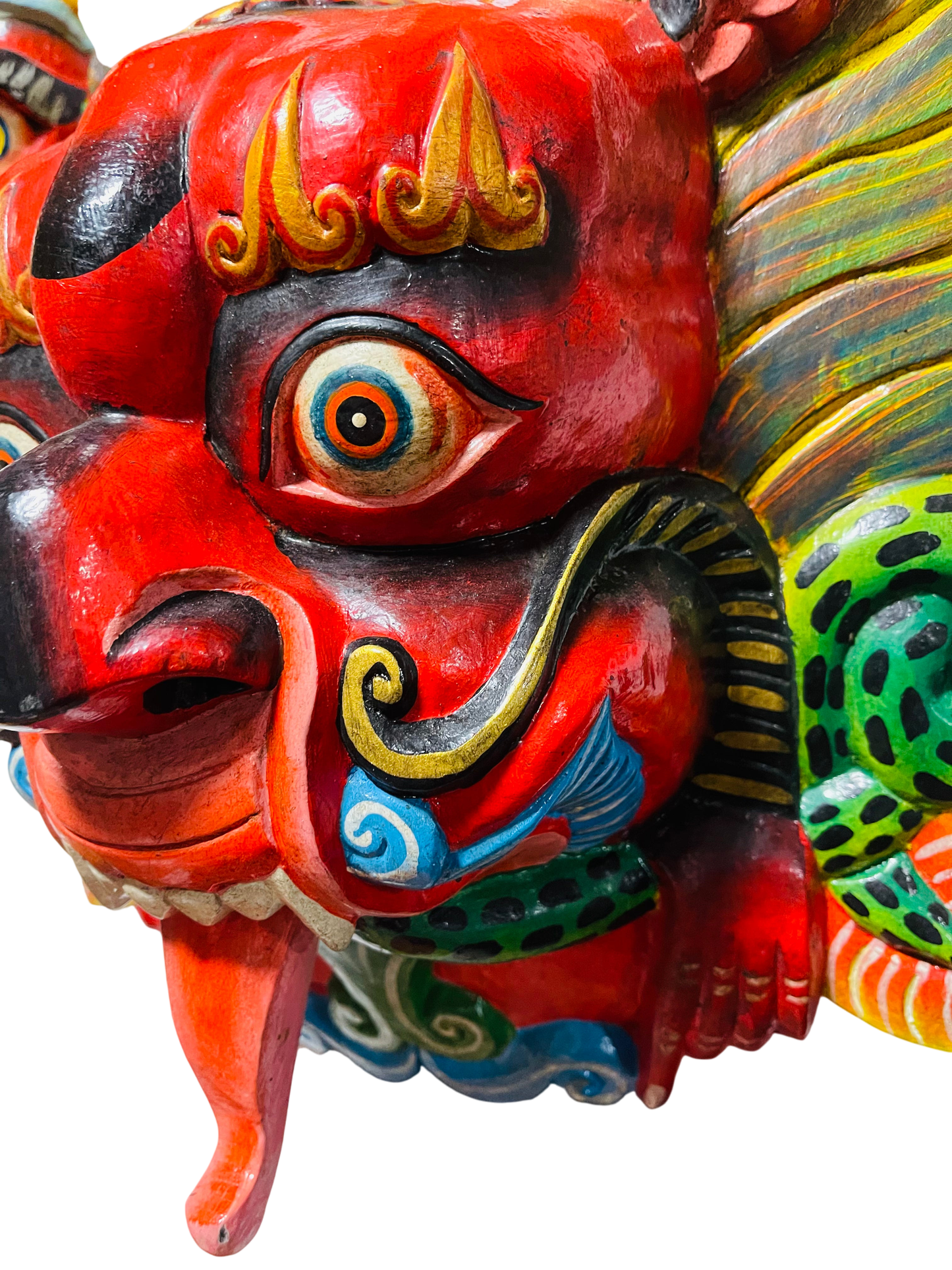 Authentic Handmade Bhairab Wooden Mask – Traditional Craftsmanship from Nepal
