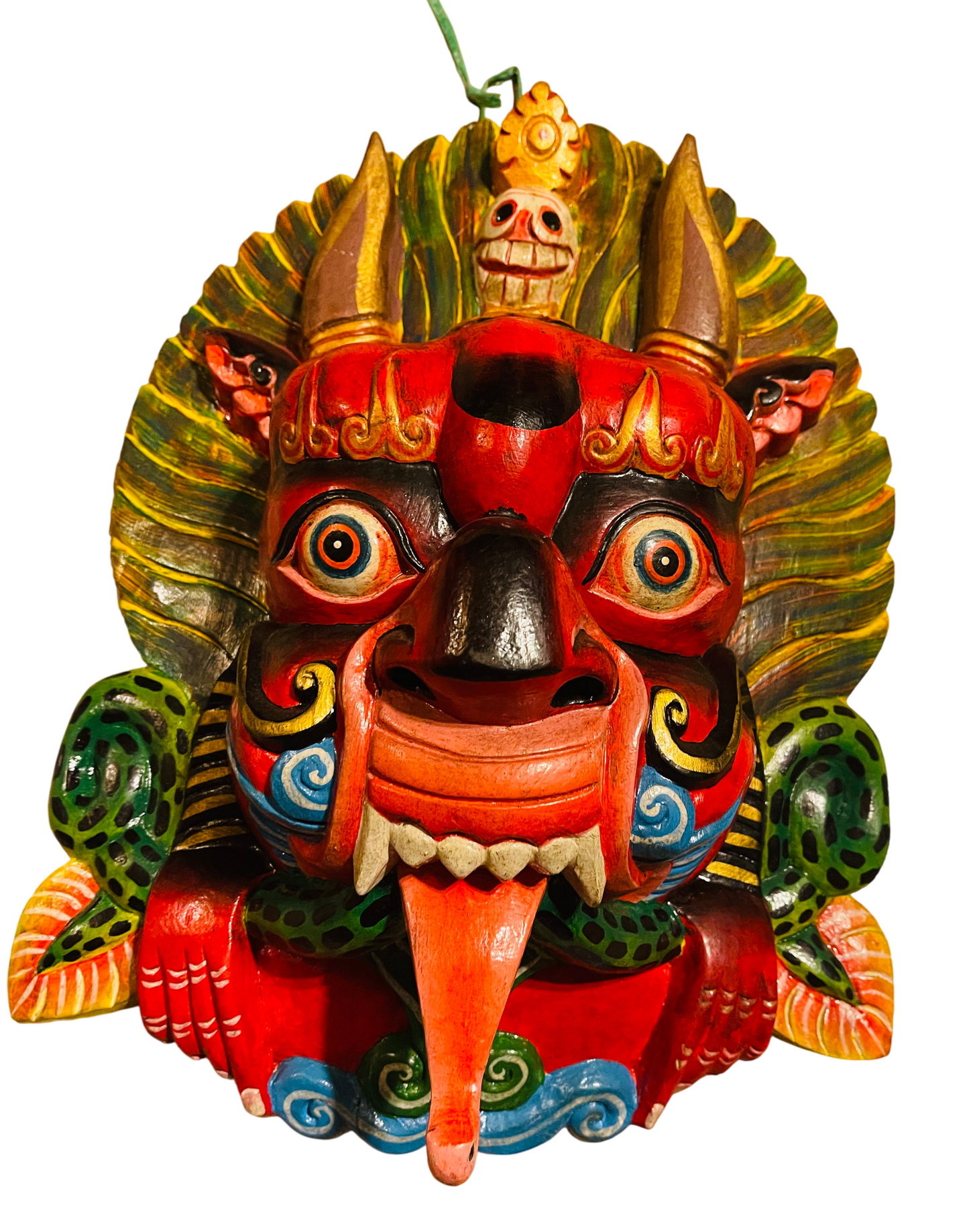 Authentic Handmade Bhairab Wooden Mask – Traditional Craftsmanship from Nepal