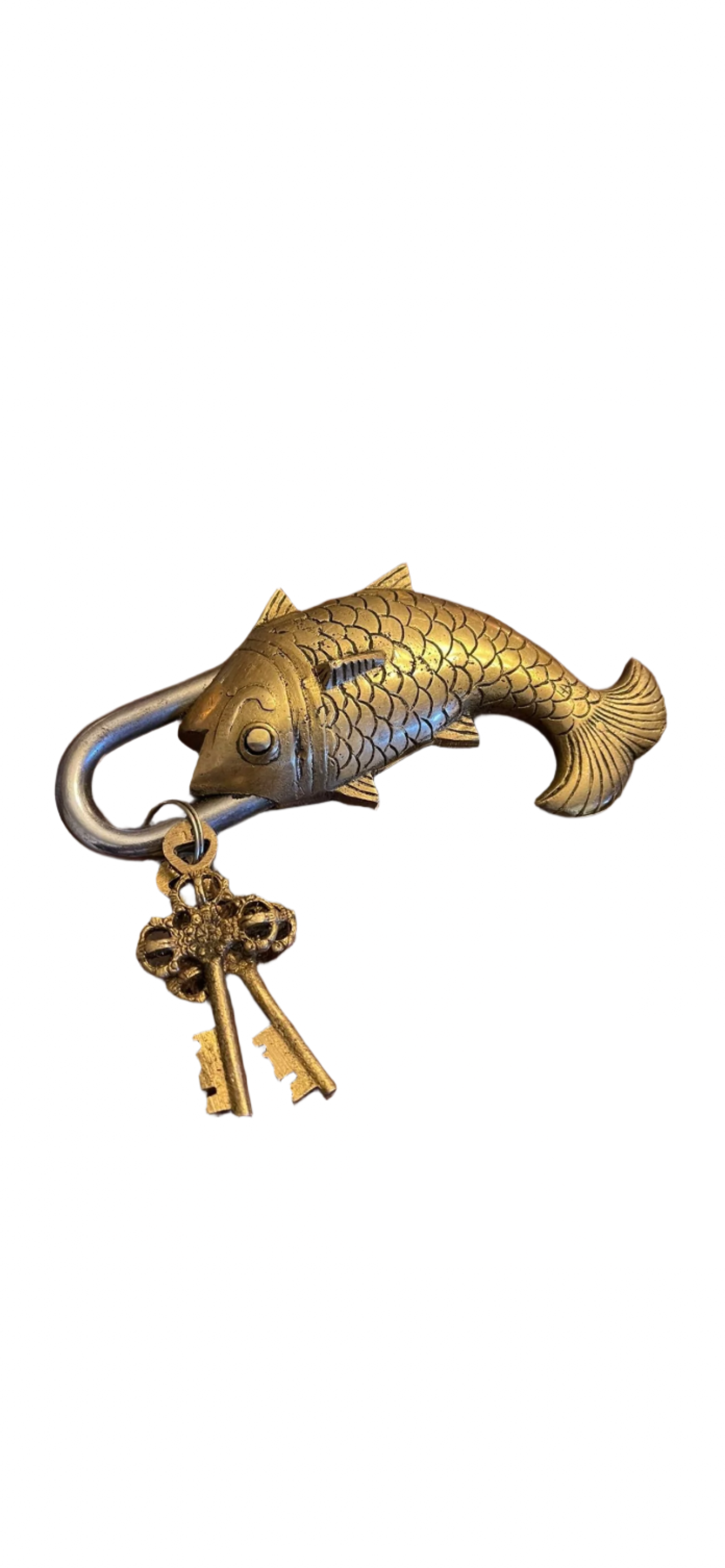 Brass fish style padlock