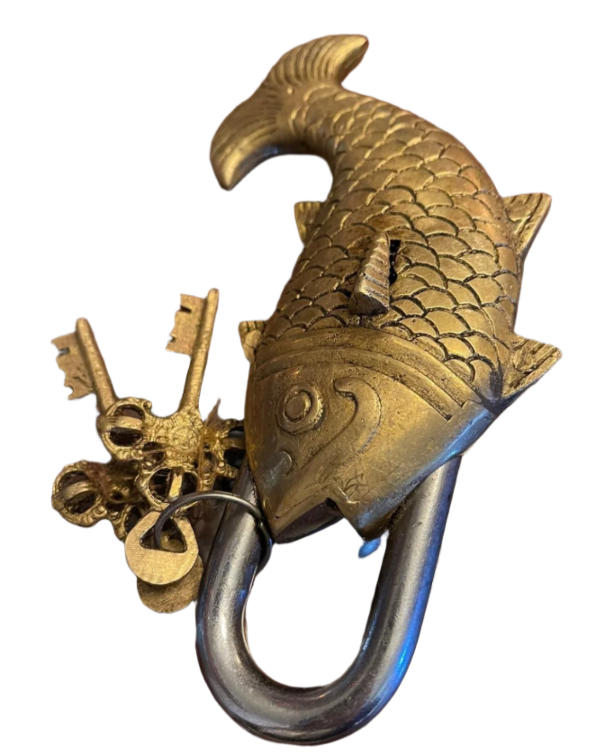 Brass fish style padlock