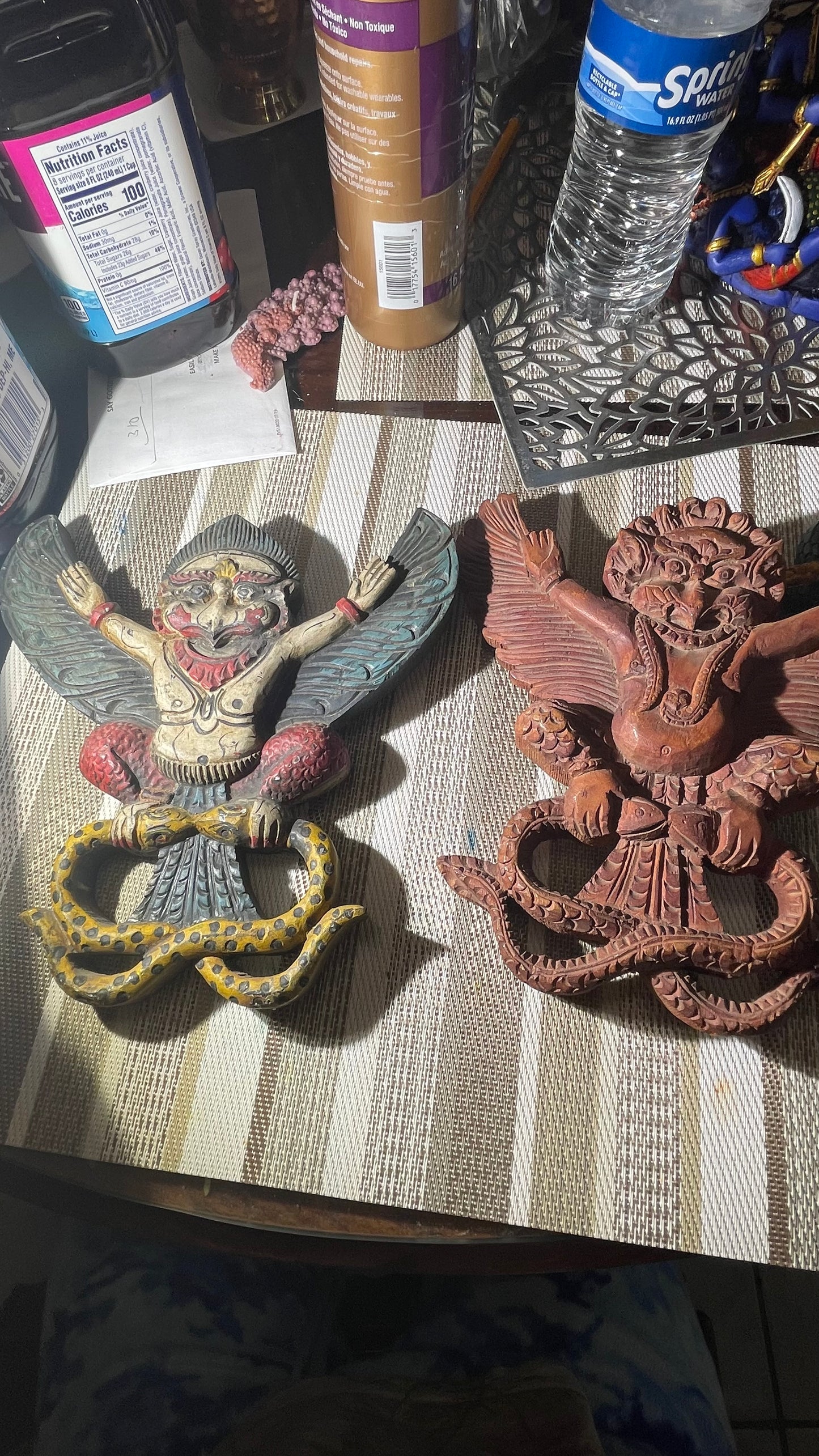 Wooden bird masks with snake( price each)