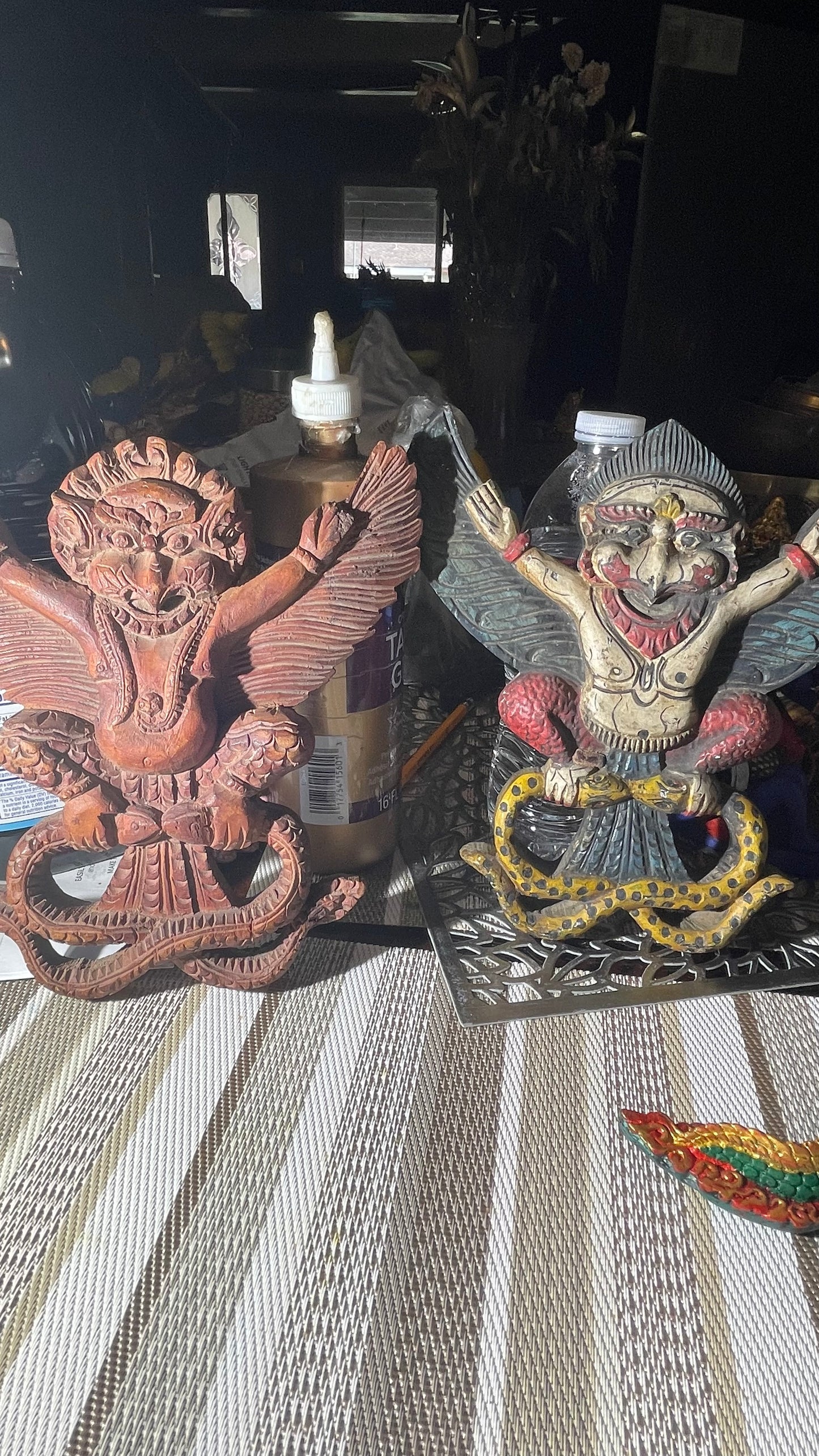 Wooden bird masks with snake( price each)