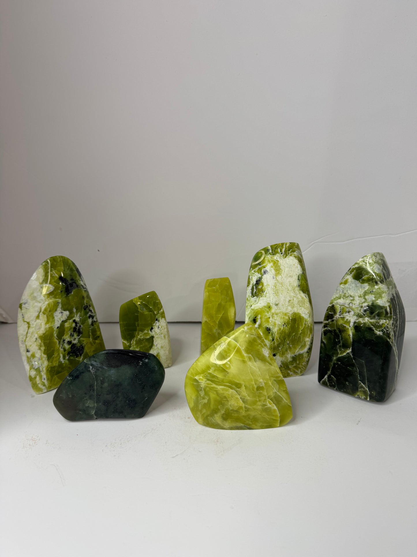 Serpentine green gemstone