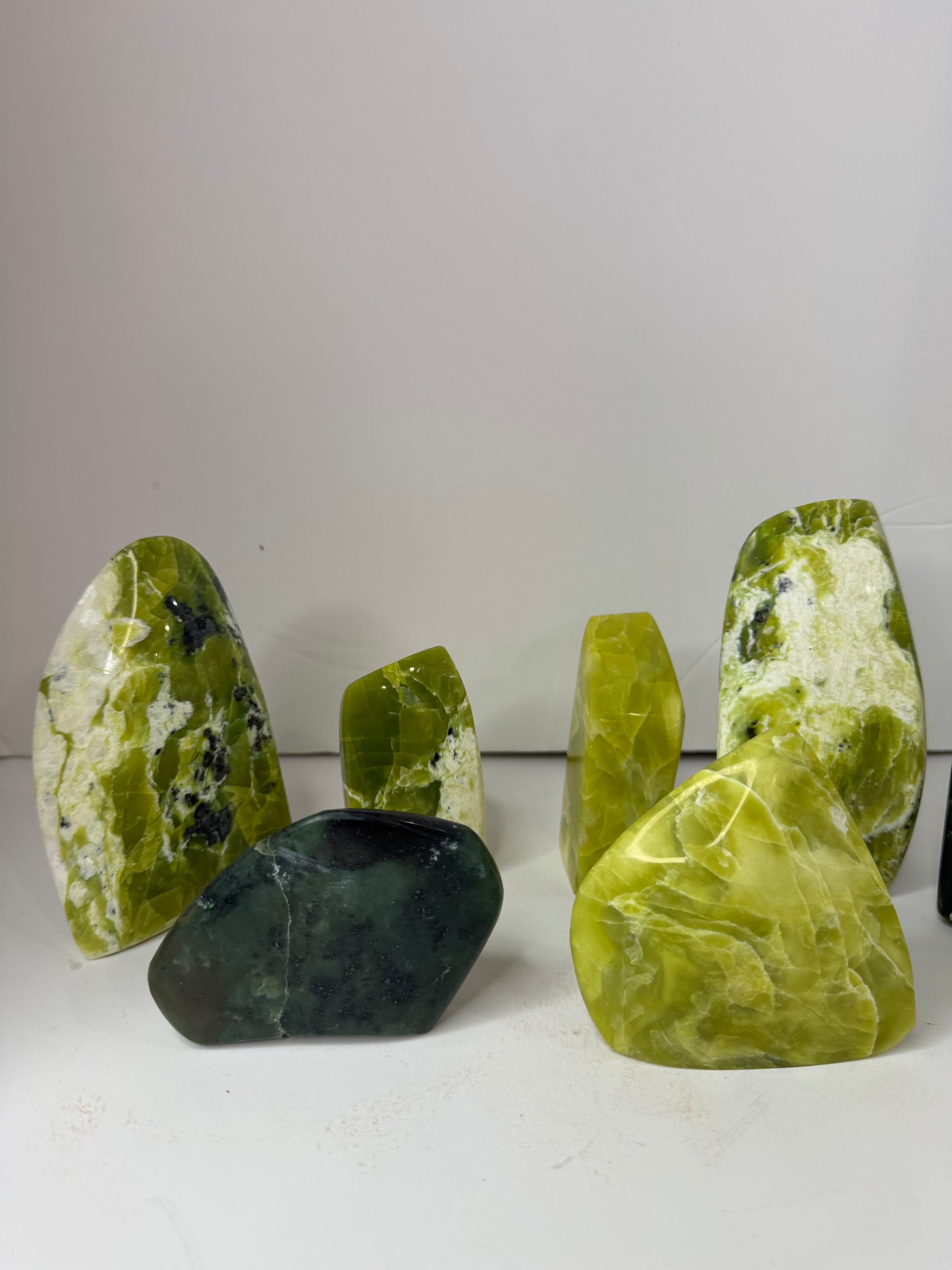 Serpentine green gemstone