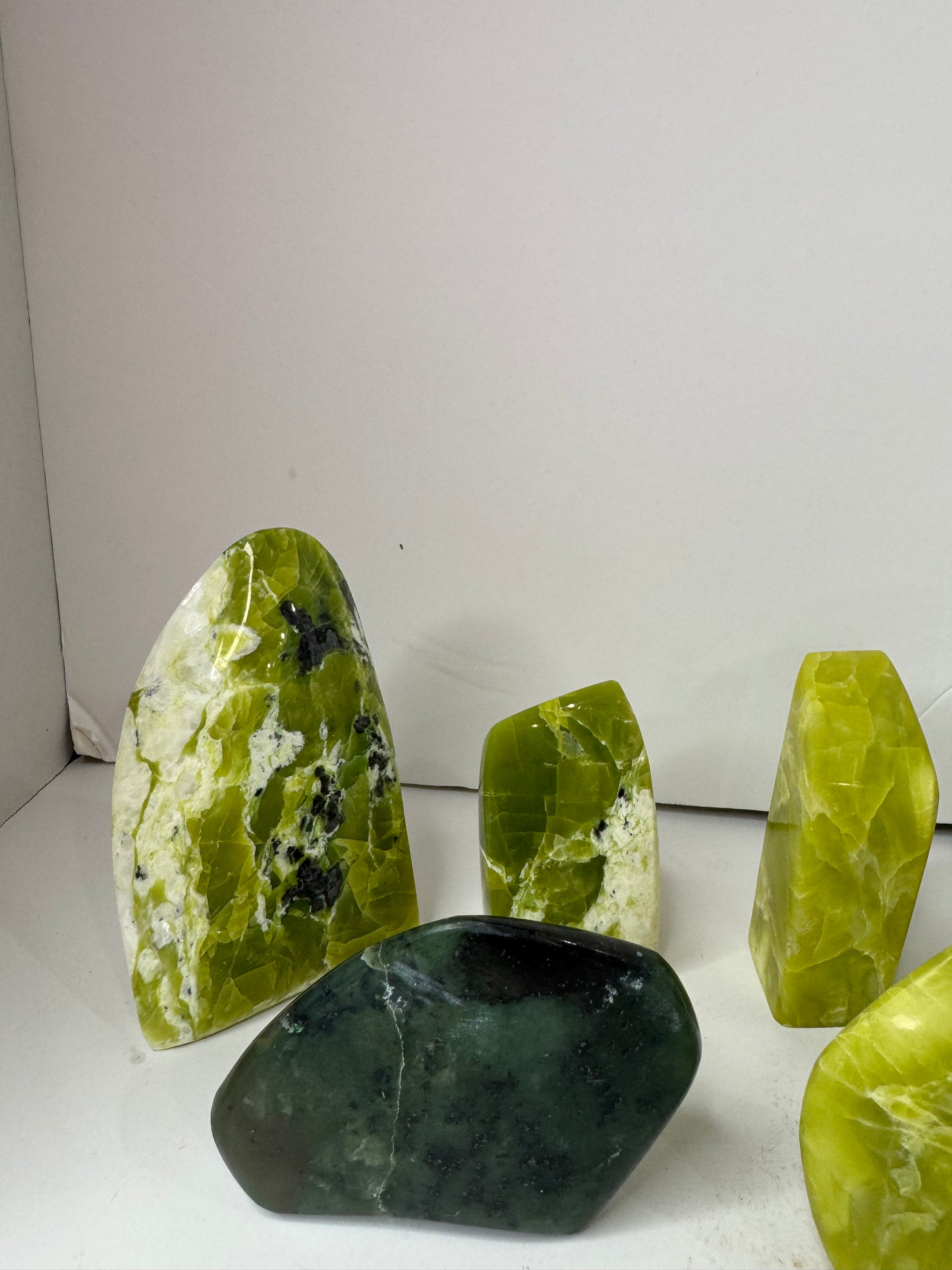 Serpentine green gemstone