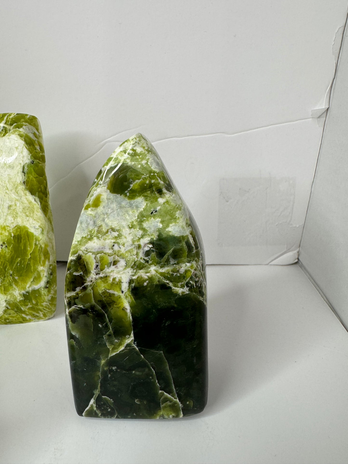 Serpentine green gemstone