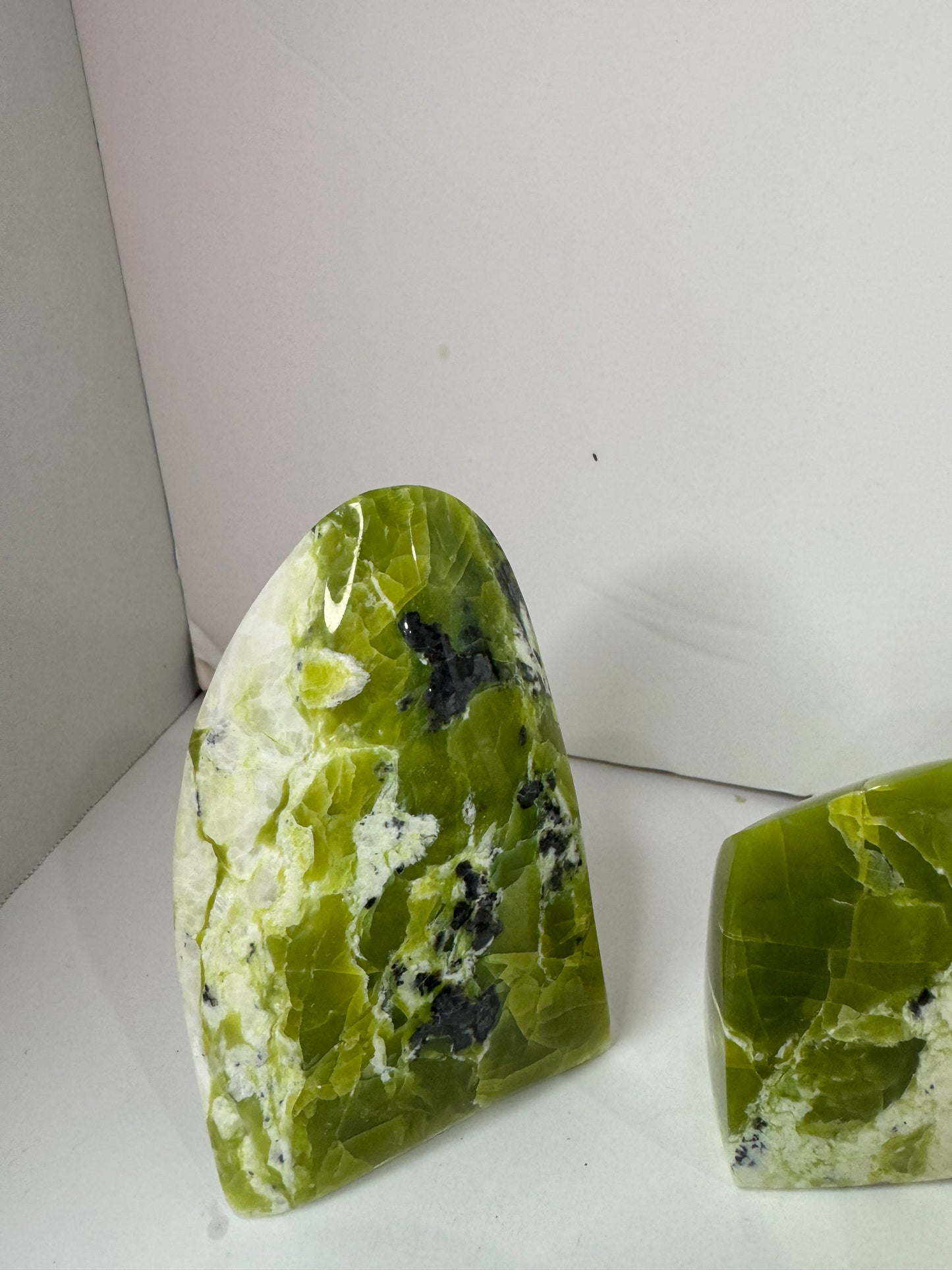 Serpentine green gemstone