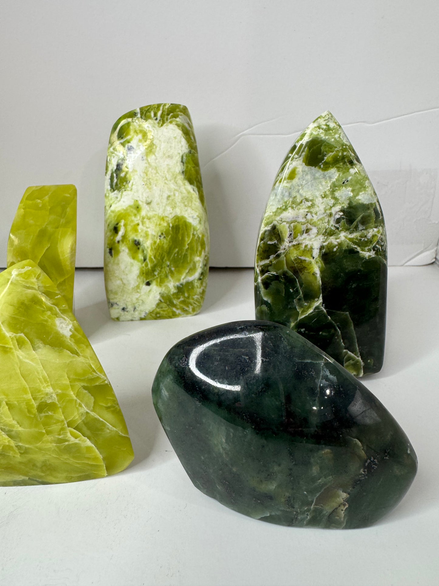 Serpentine green gemstone