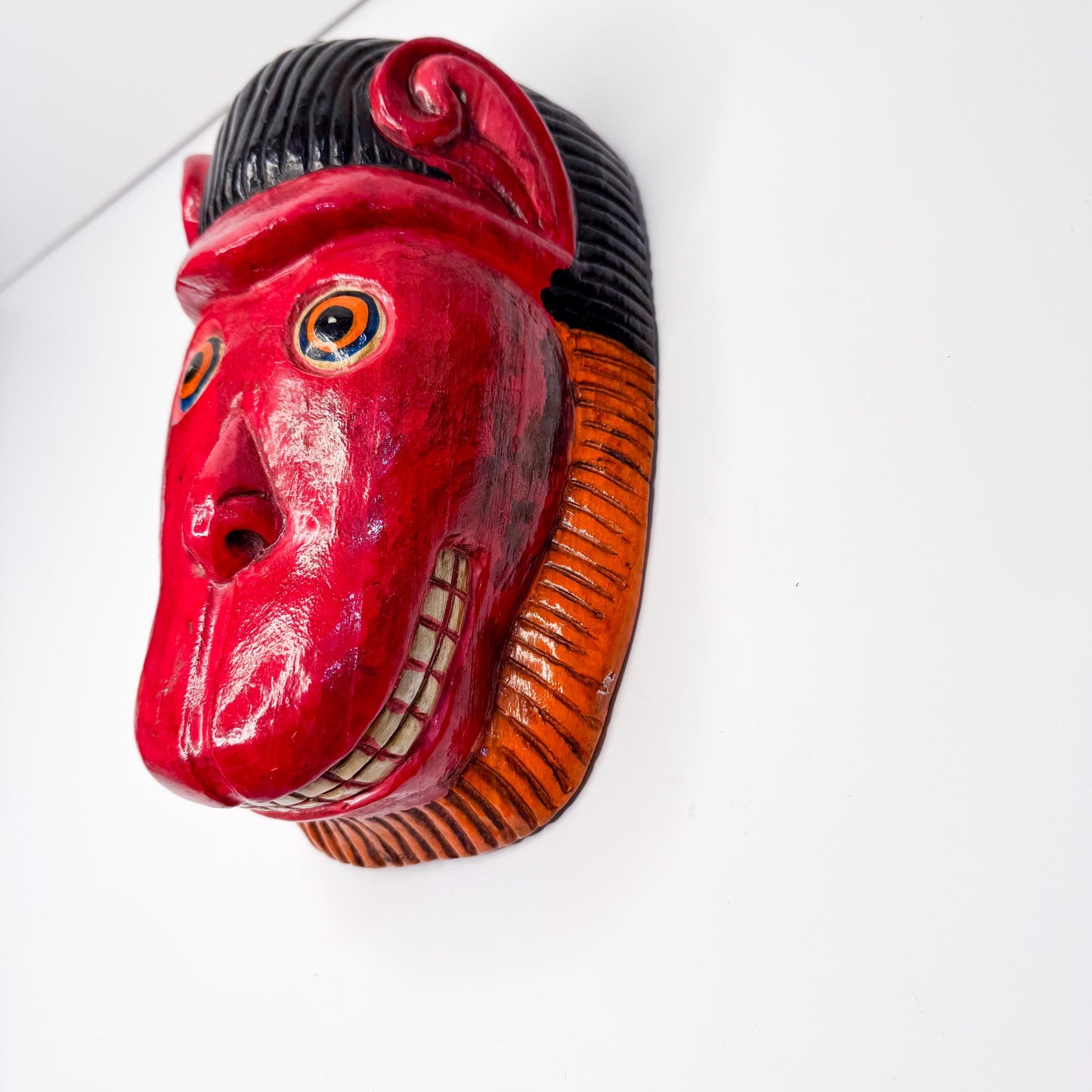 Handcrafted Red Monkey Mask - Bold, Unique, One-of-a-Kind - origin Nepal