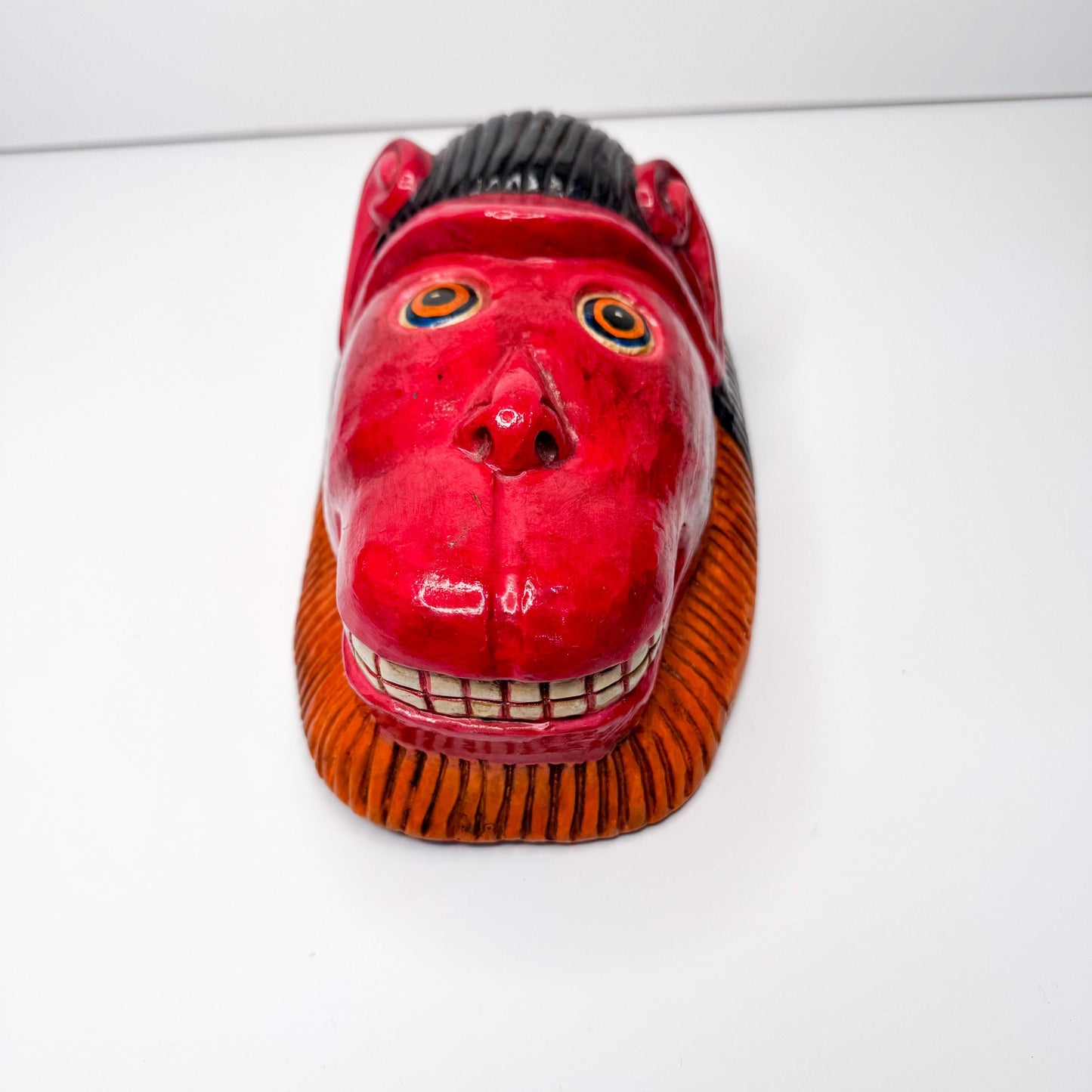 Handcrafted Red Monkey Mask - Bold, Unique, One-of-a-Kind - origin Nepal