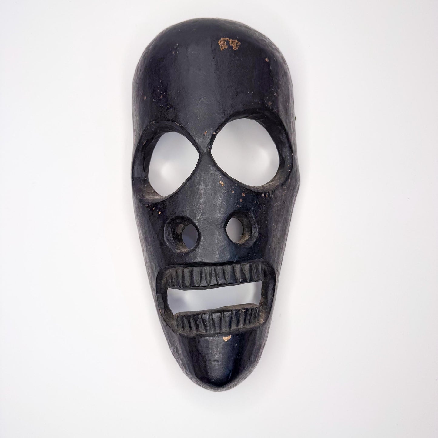 Handcrafted Elongated Dark Skull Mask - Unique, Bold, One-of-a-Kind - origin Nepal