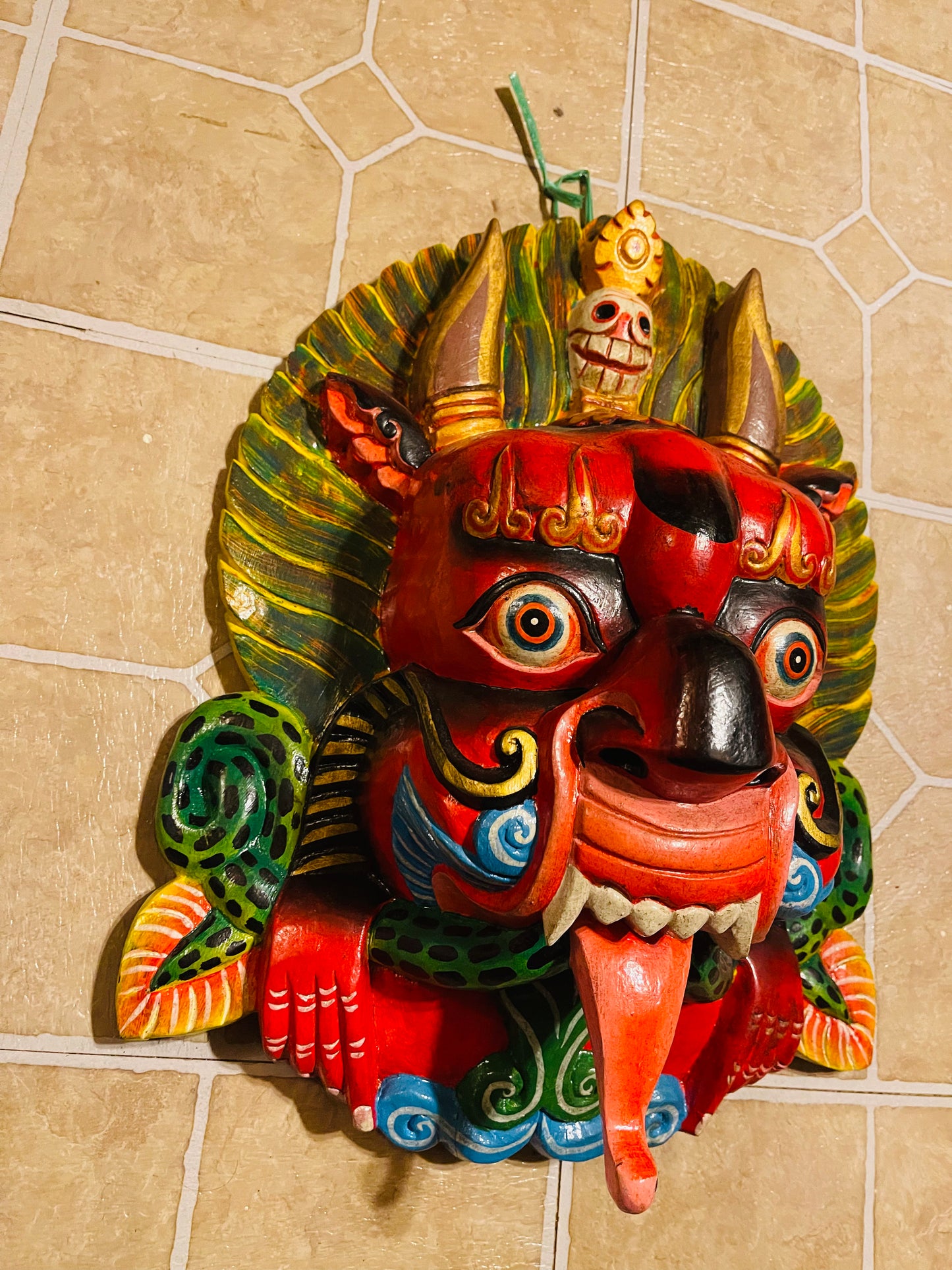 Wood wall hanging bhairab mask