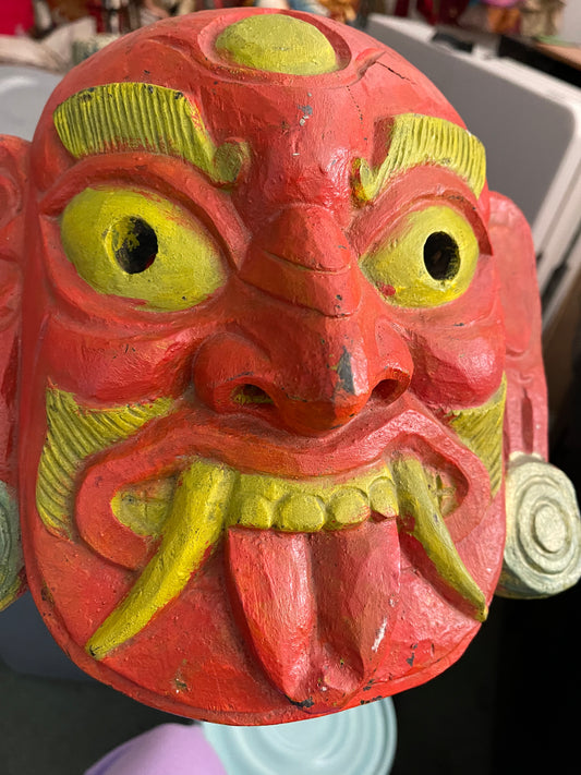 Wall hanging wood mask