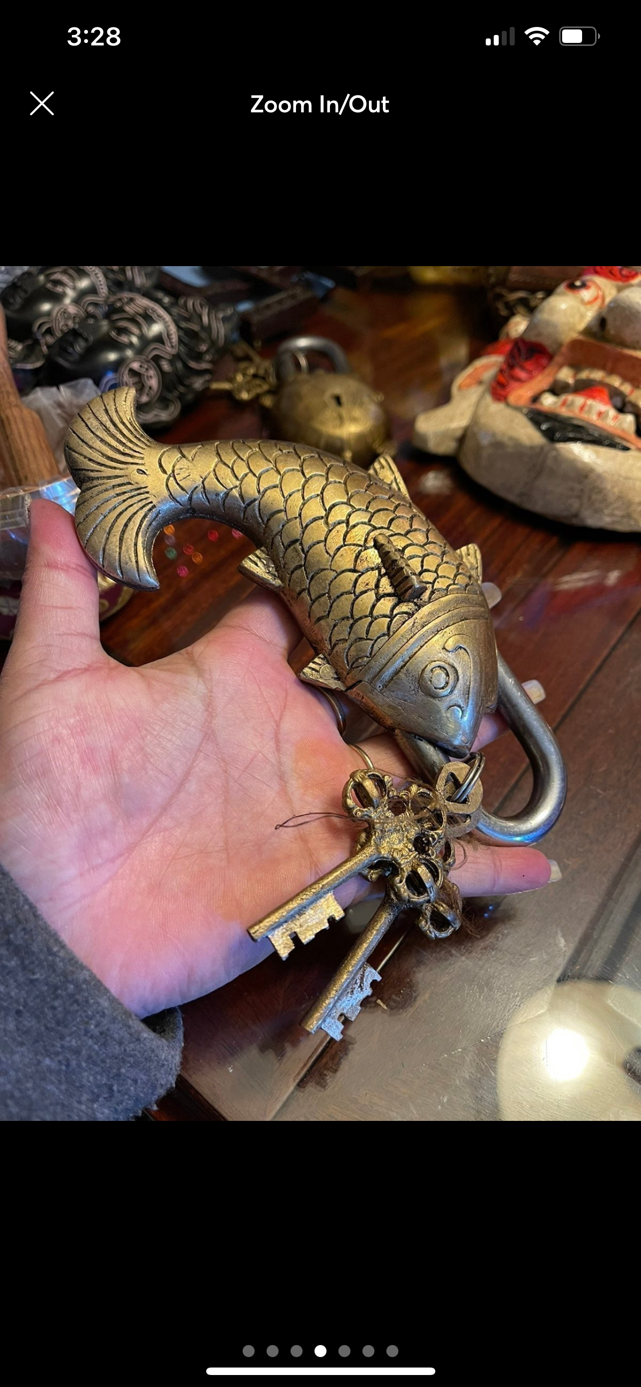 Brass fish style padlock