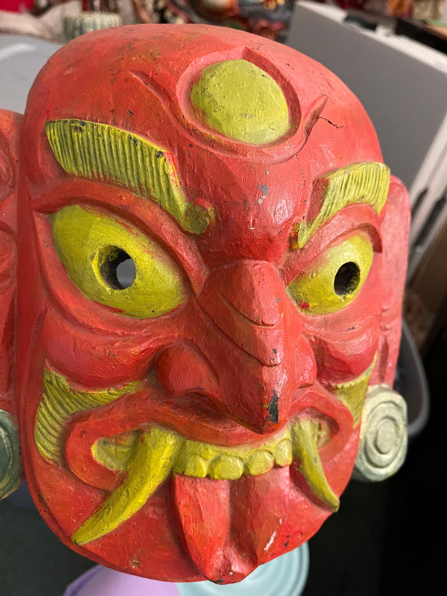 Wall hanging wood mask