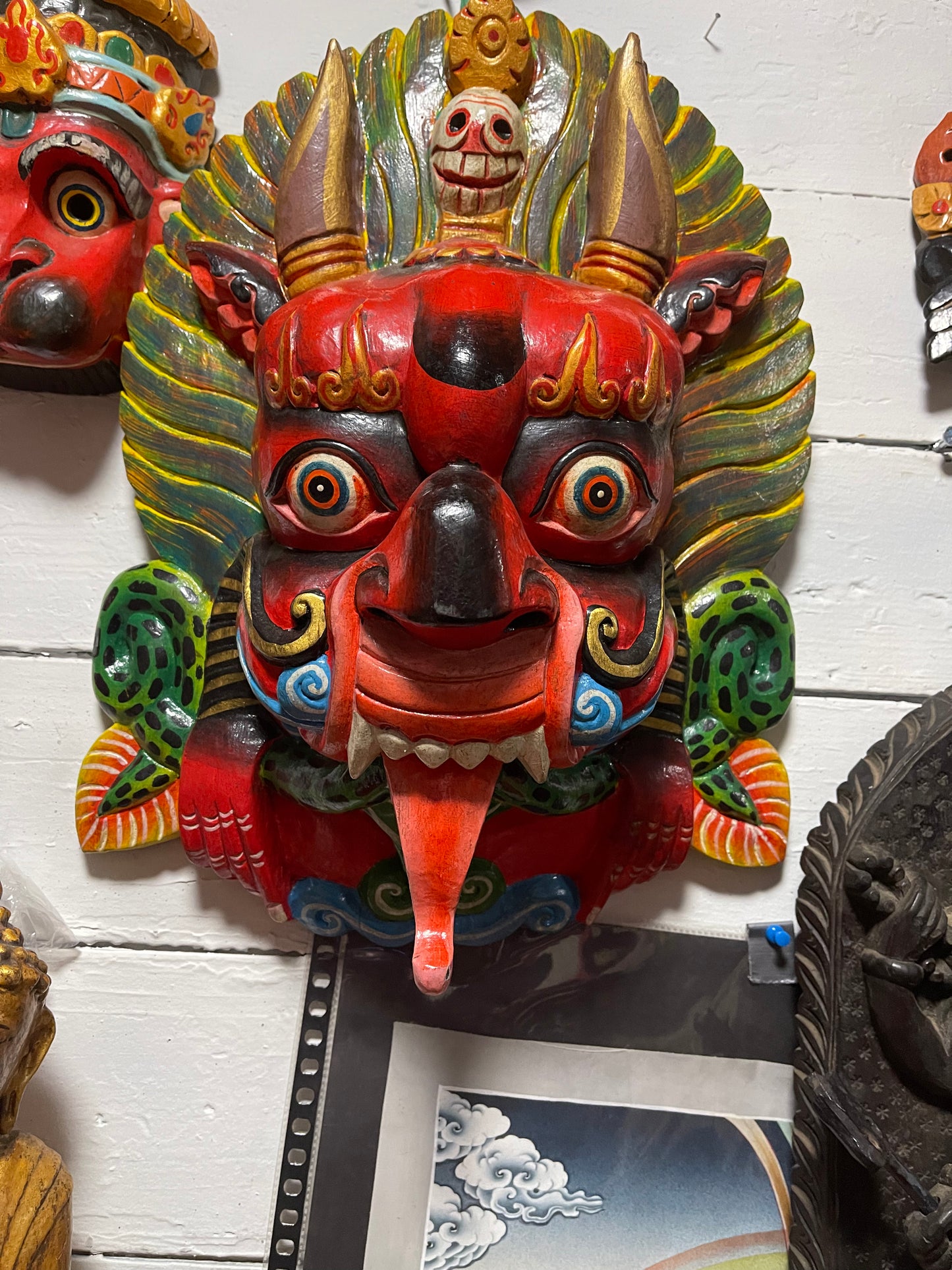 Wood wall hanging bhairab mask