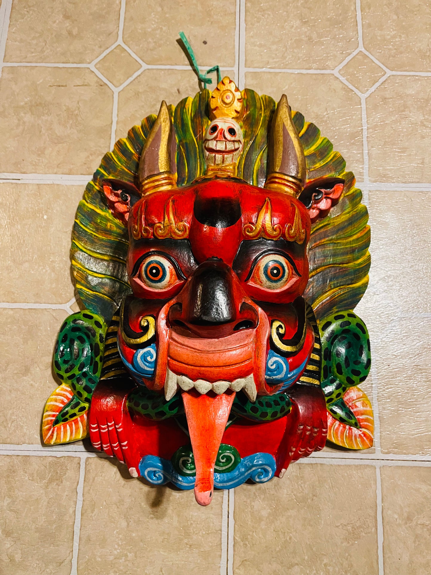 Wood wall hanging bhairab mask