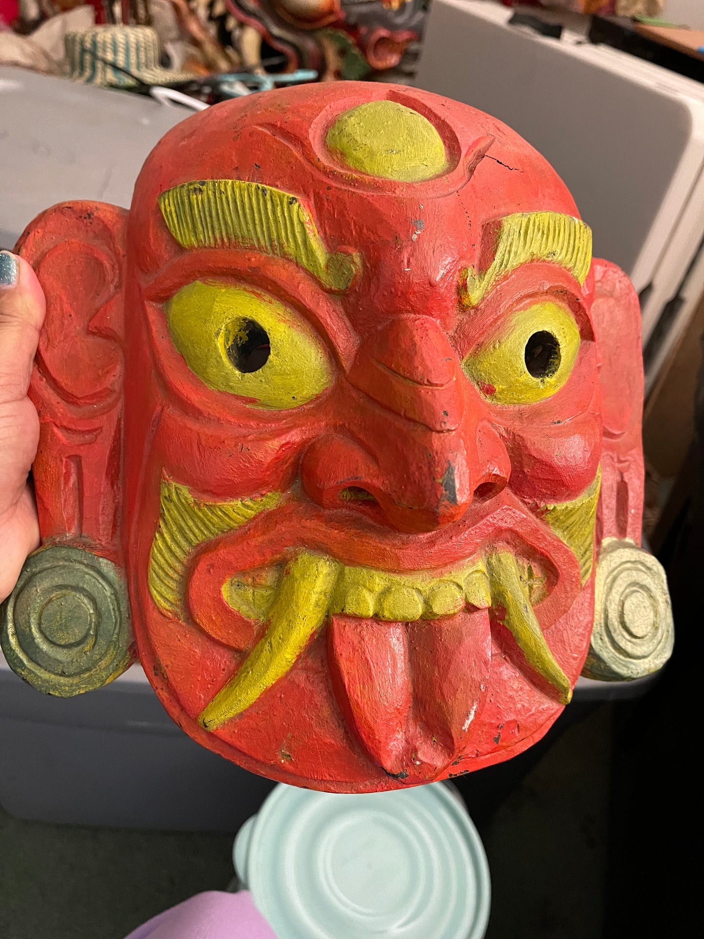 Wall hanging wood mask