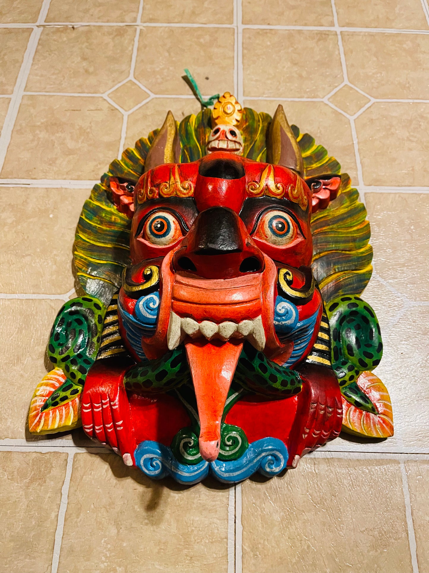 Wood wall hanging bhairab mask