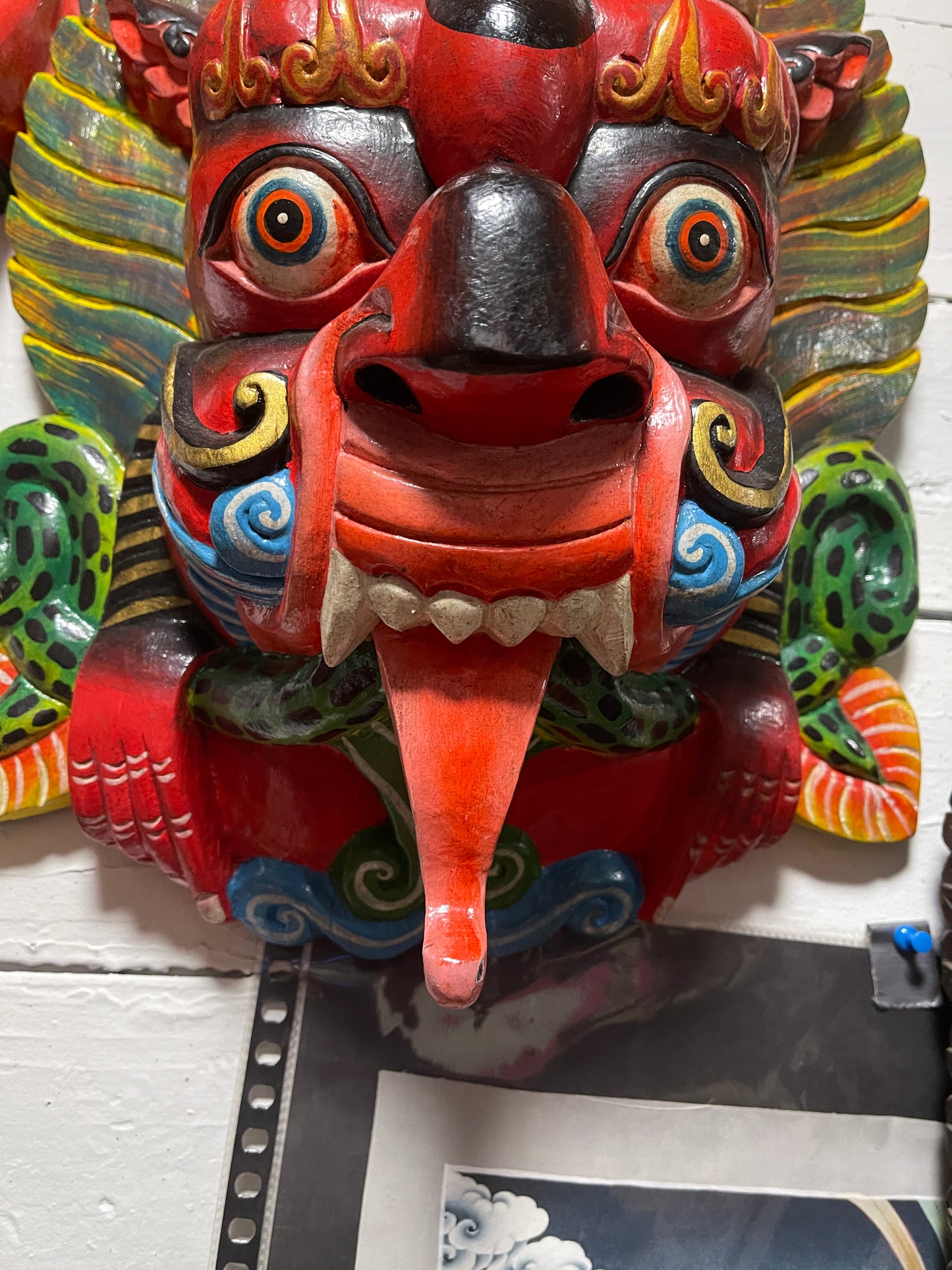 Wood wall hanging bhairab mask